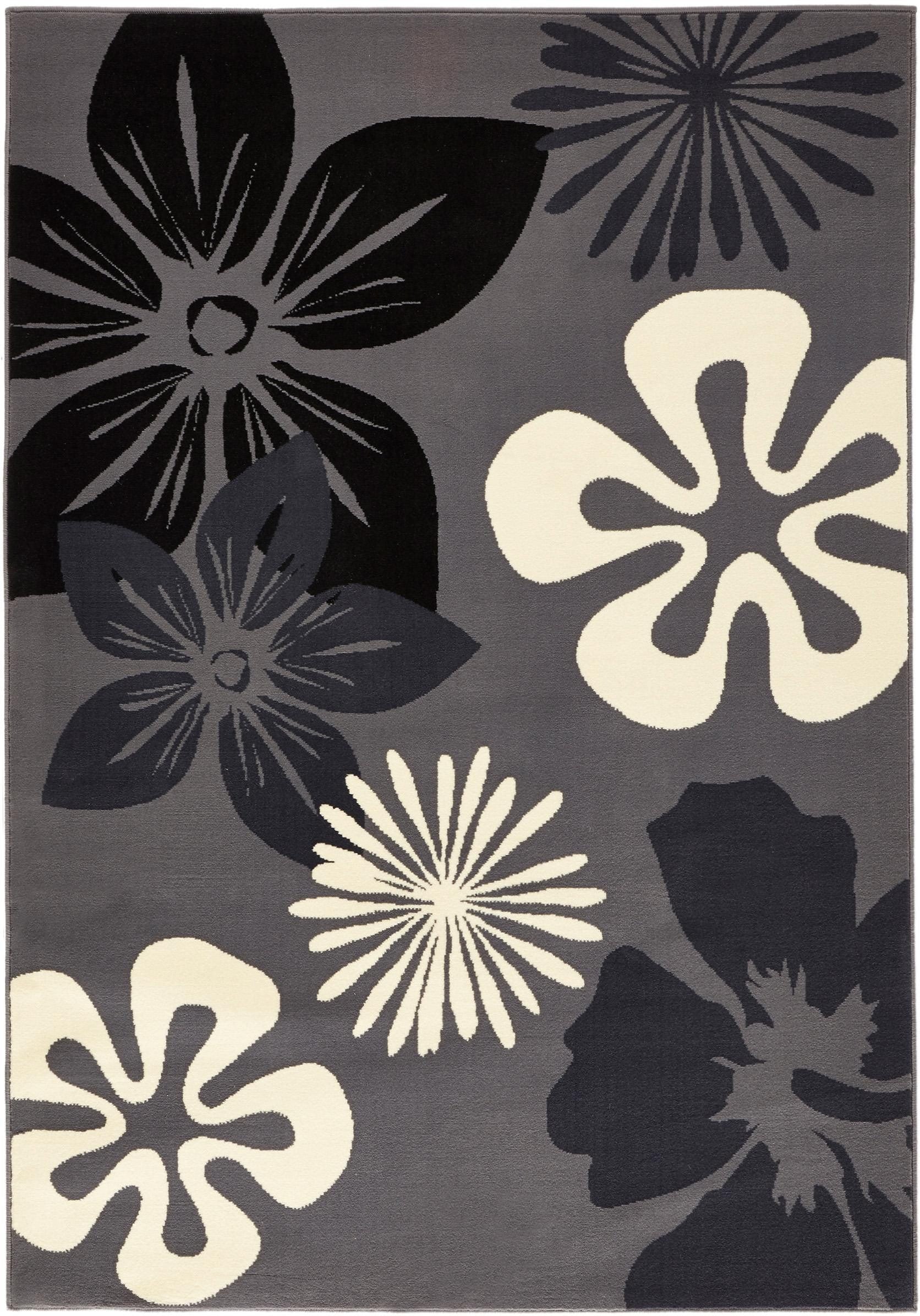 HANSE Home Teppich »Flora«, rechteckig, 9 mm Höhe, Kurzflor, Blumen Design, Kräftige Farben, ringsum gekettelt, Robust