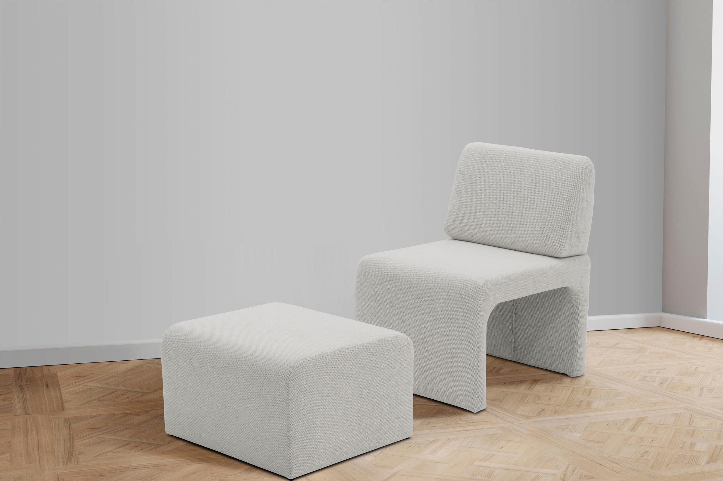 DOMO collection Sessel »mit Hocker 700017 ideal für kleine Räume, platzsparend, bequem«, Hocker unter dem Sessel verstaubar, lieferbar in nur 2 Wochen