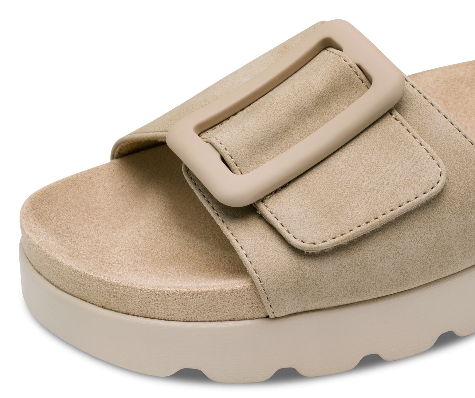 Tamaris Pantolette, Plateau, Sommerschuh mit großer Zierschnalle