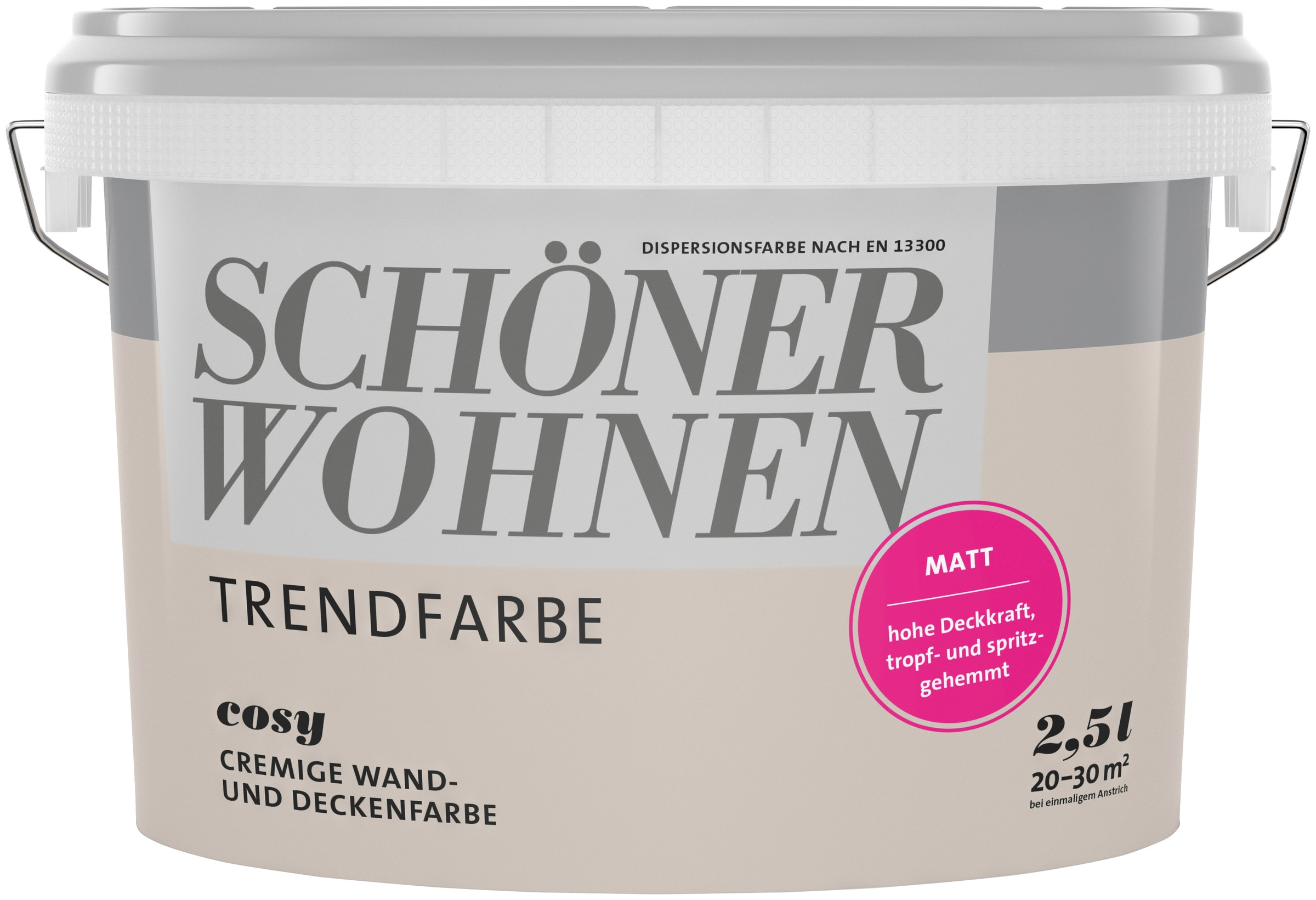 SCHÖNER WOHNEN FARBE Wand- und Deckenfarbe »TRENDFARBE«, 2,5 Liter, Cosy, hochdeckende Wandfarbe - für Allergiker geeignet