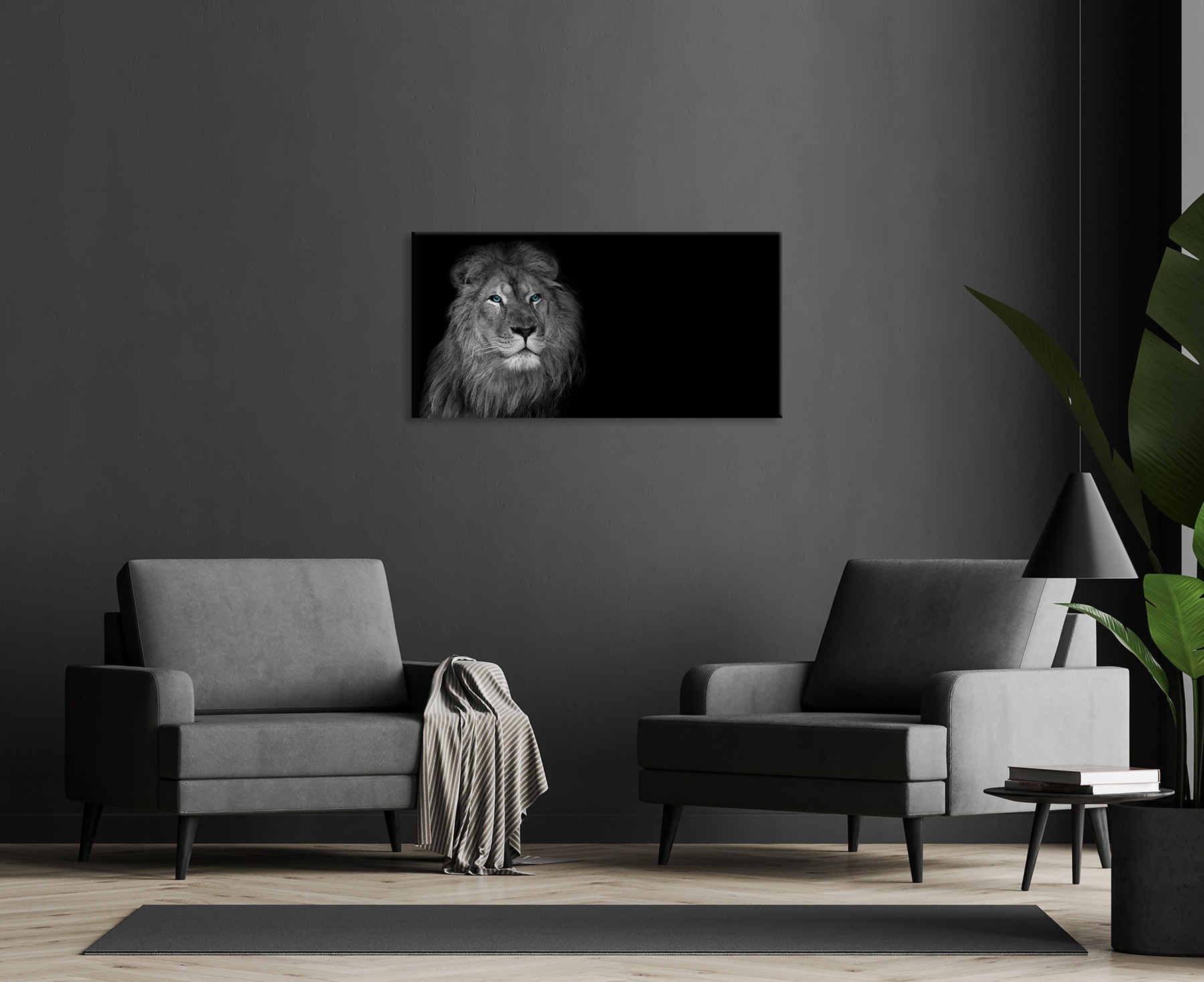 Bönninghoff Leinwandbild »Wandbild LÖWE 50x100 cm – Leinwandbild Keilrahmen Deko modern« Löwe | Löwen | Wildtiere 1 Stk. tlg. auf Keilrahmen gespannt
