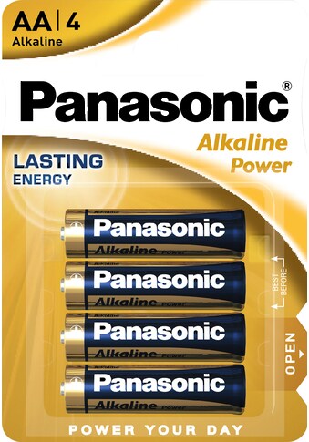 Panasonic Batterie »Power Mignon/AA/LR06«, LR06, 1,5 V, (4 St., Alkaline Batterie, 4... kaufen
