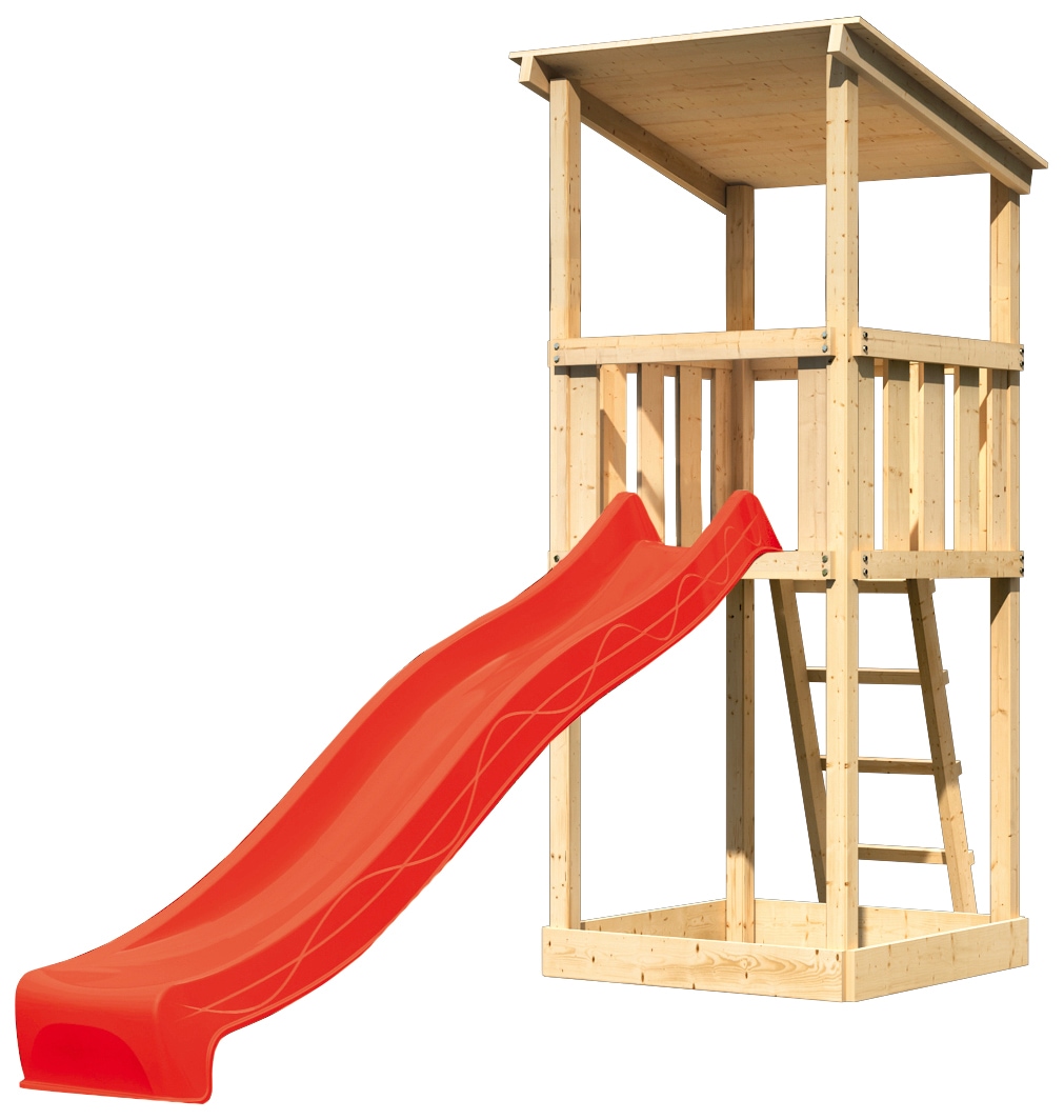 KONIFERA Jungen Spielturm "Anna", beige, Holzwerkstoff, B:107cm H:270cm T:107cm, Spieltürme, BxTxH: 107x107x270 cm
