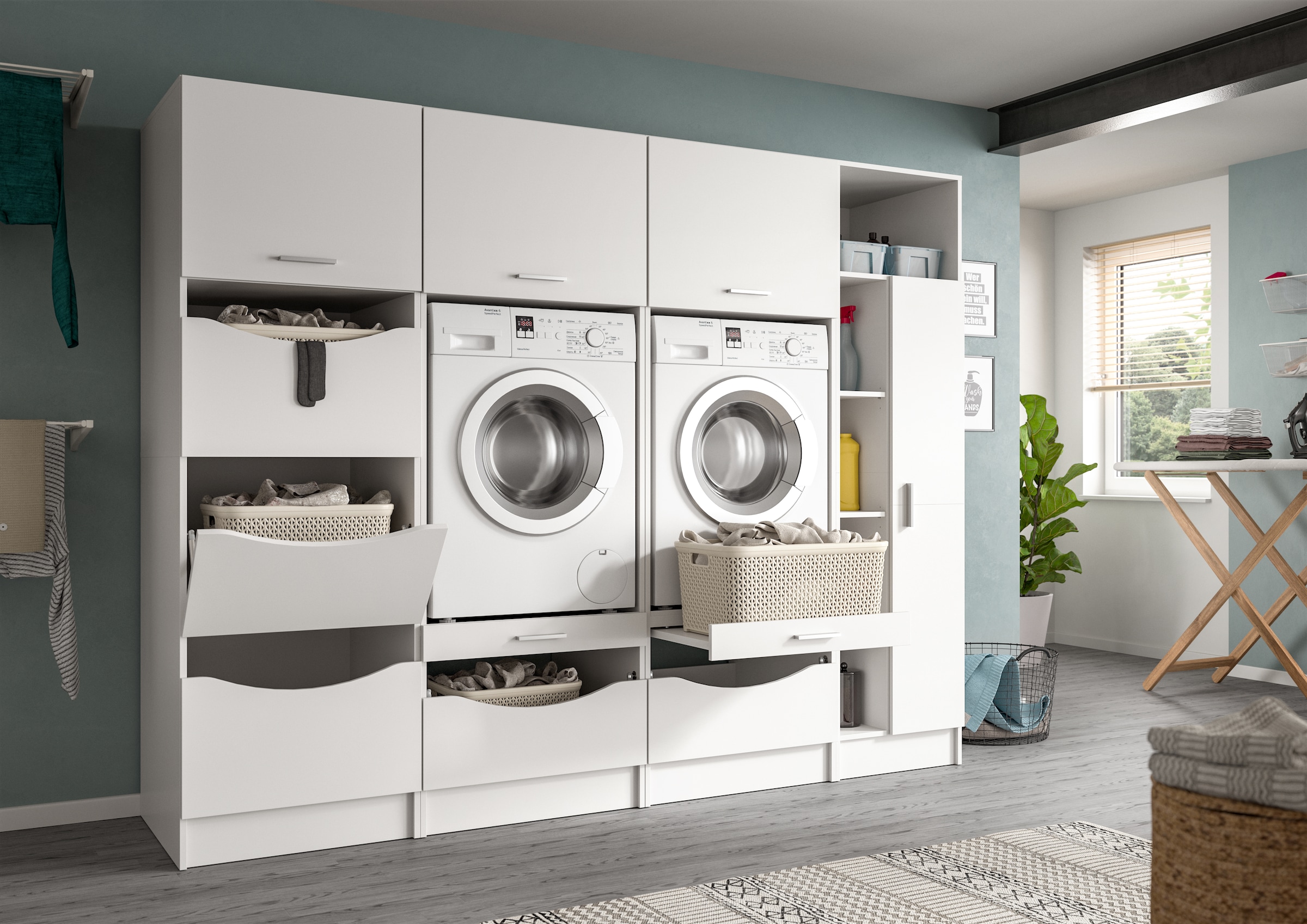 welltime Badmöbel-Set "FALAS, TOPSELLER, 4-teilig, Hauswirtschaftsraum Set, günstig online kaufen