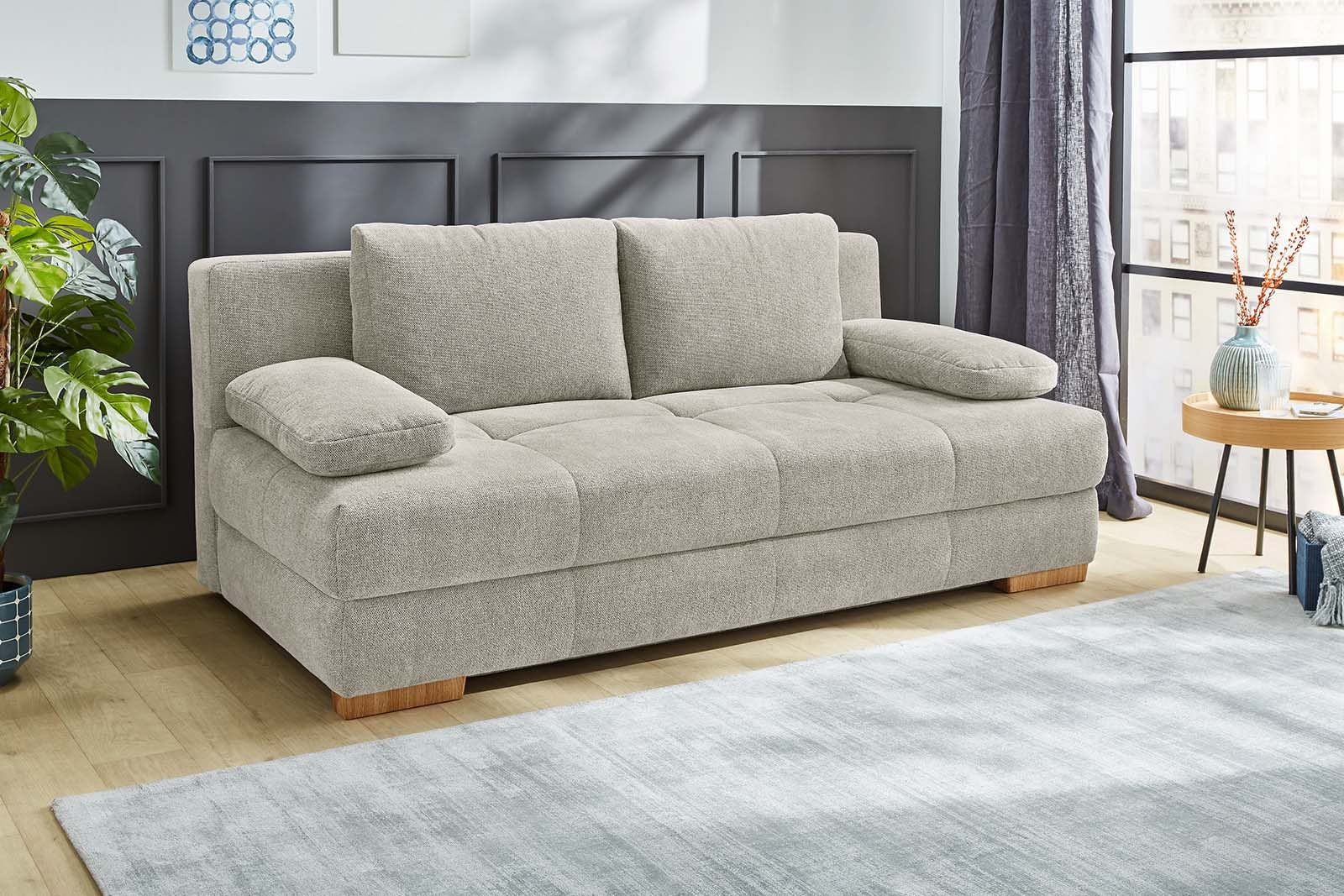 Jockenhöfer Gruppe Schlafsofa "Calli, Liegefl. 160x200 cm, Dauerschläfer, wahlweise mit Topper" mit Schlaffunktion & Bettkasten, Tonnentaschenfederkern