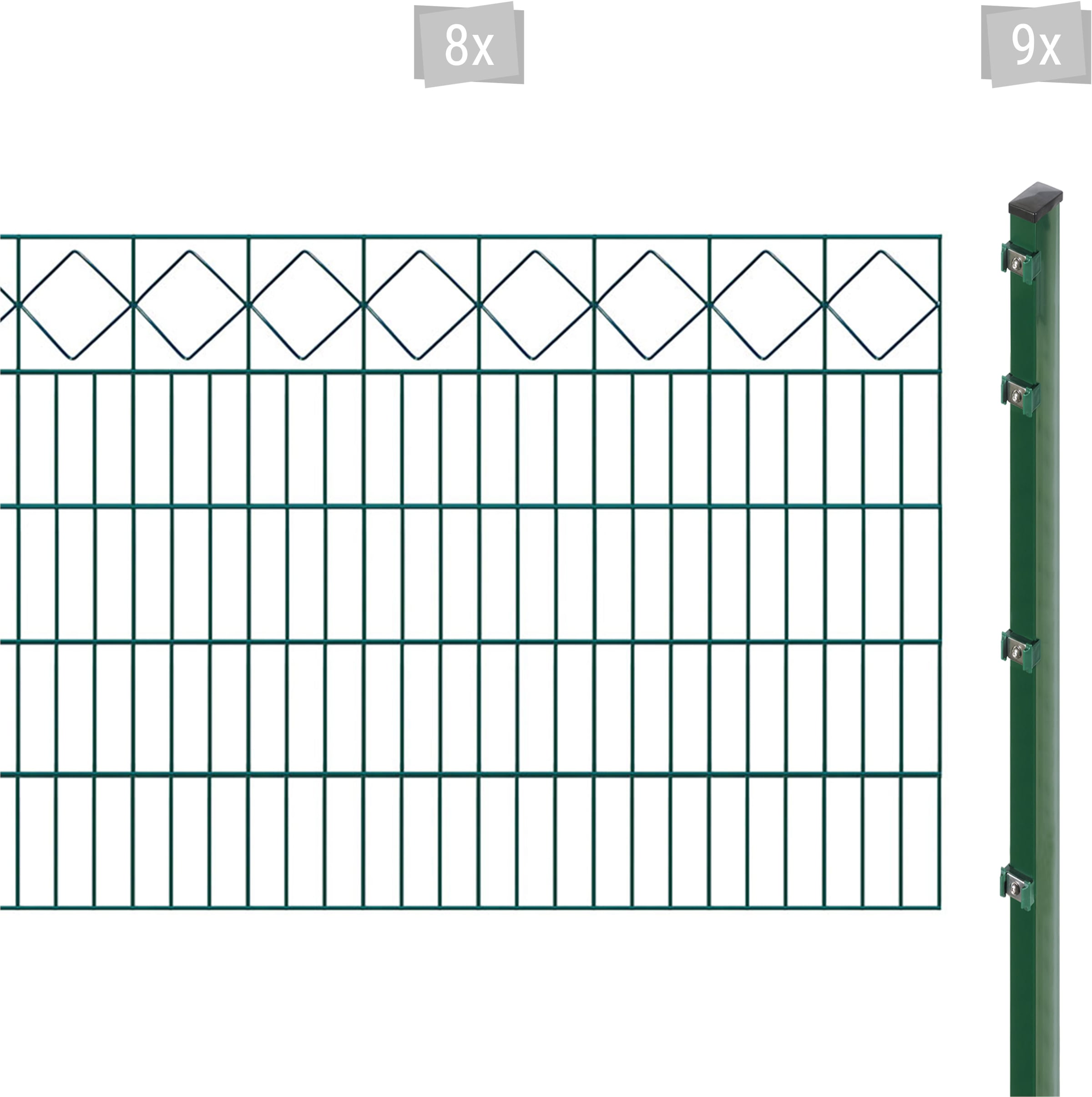 Arvotec Doppelstabmattenzaun "EXCLUSIVE 100 zum Einbetonieren "Karo" mit Zierleiste", Zaunhöhe 100 cm, Zaunlänge 2 - 60 