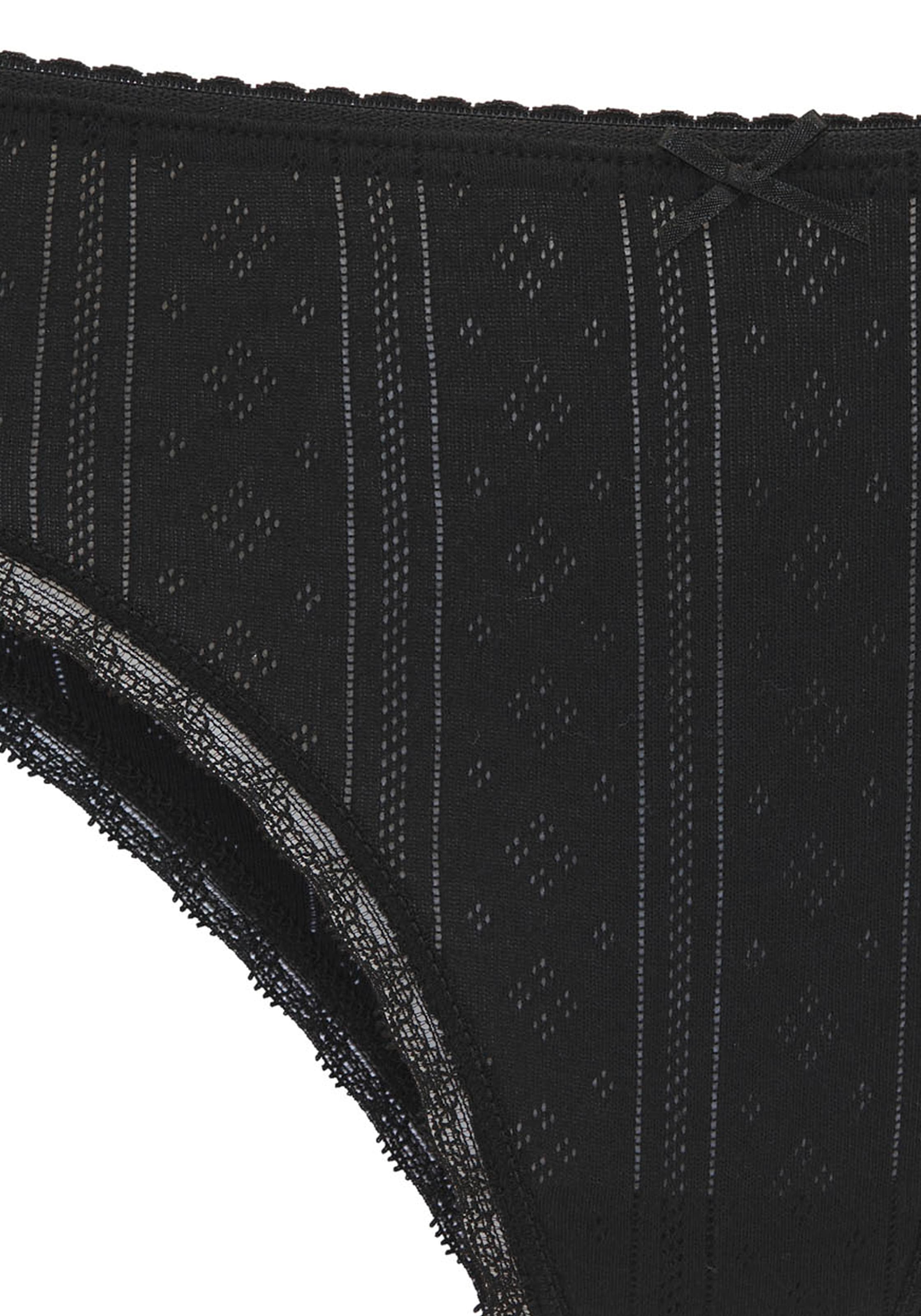 Vivance Jazz-Pants Slips, (3er-Pack), aus weichem Pointelle-Strick mit Spitze