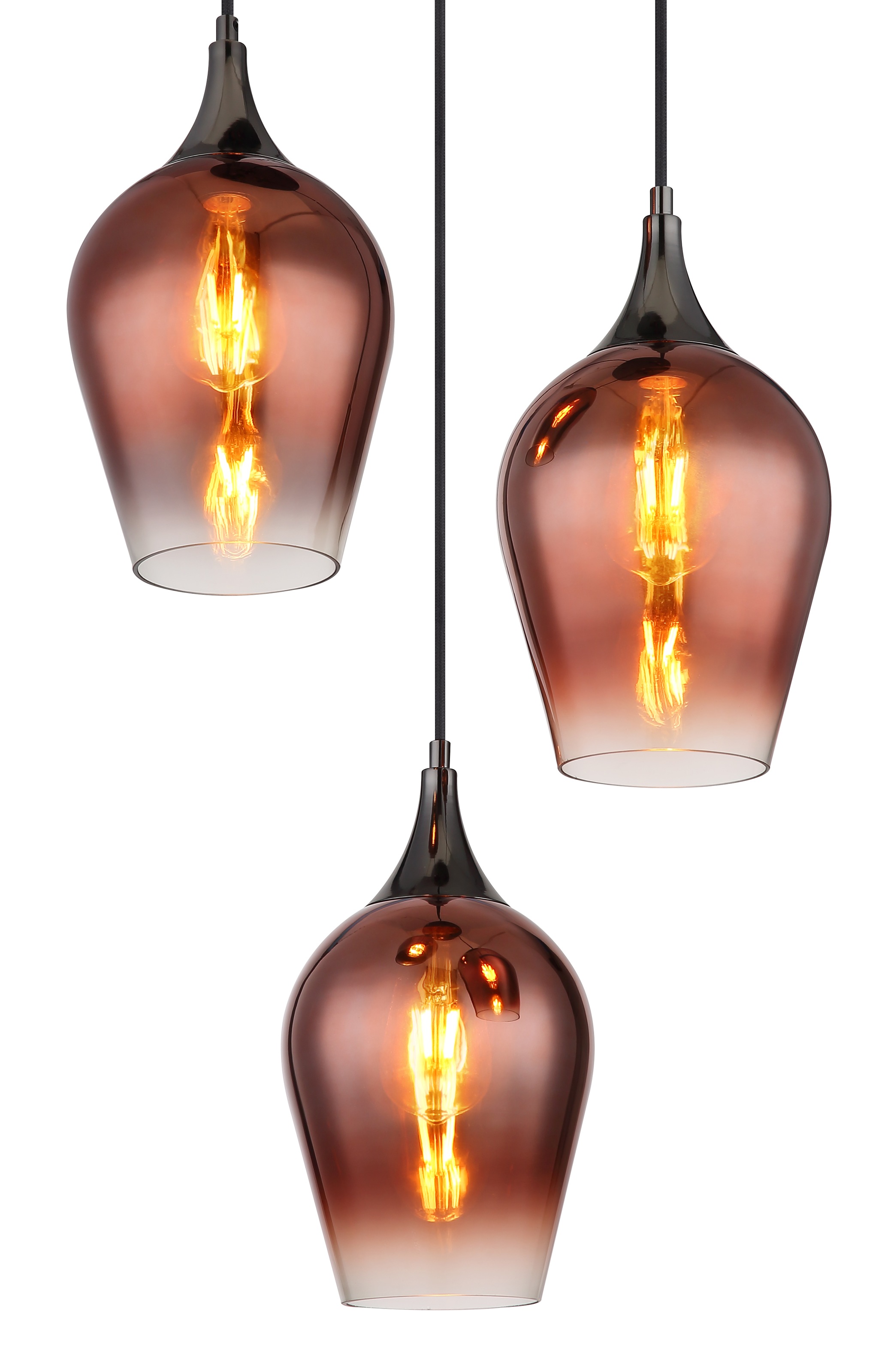 GLOBO LIGHTING Hängeleuchte »LAVUS«, Leuchtmittel E27 | ohne Leuchtmittel, Hängelampe/Pendelleuchte/Glas rot/ Höhe kürzbar/Wohnzimmer/Esszimmer