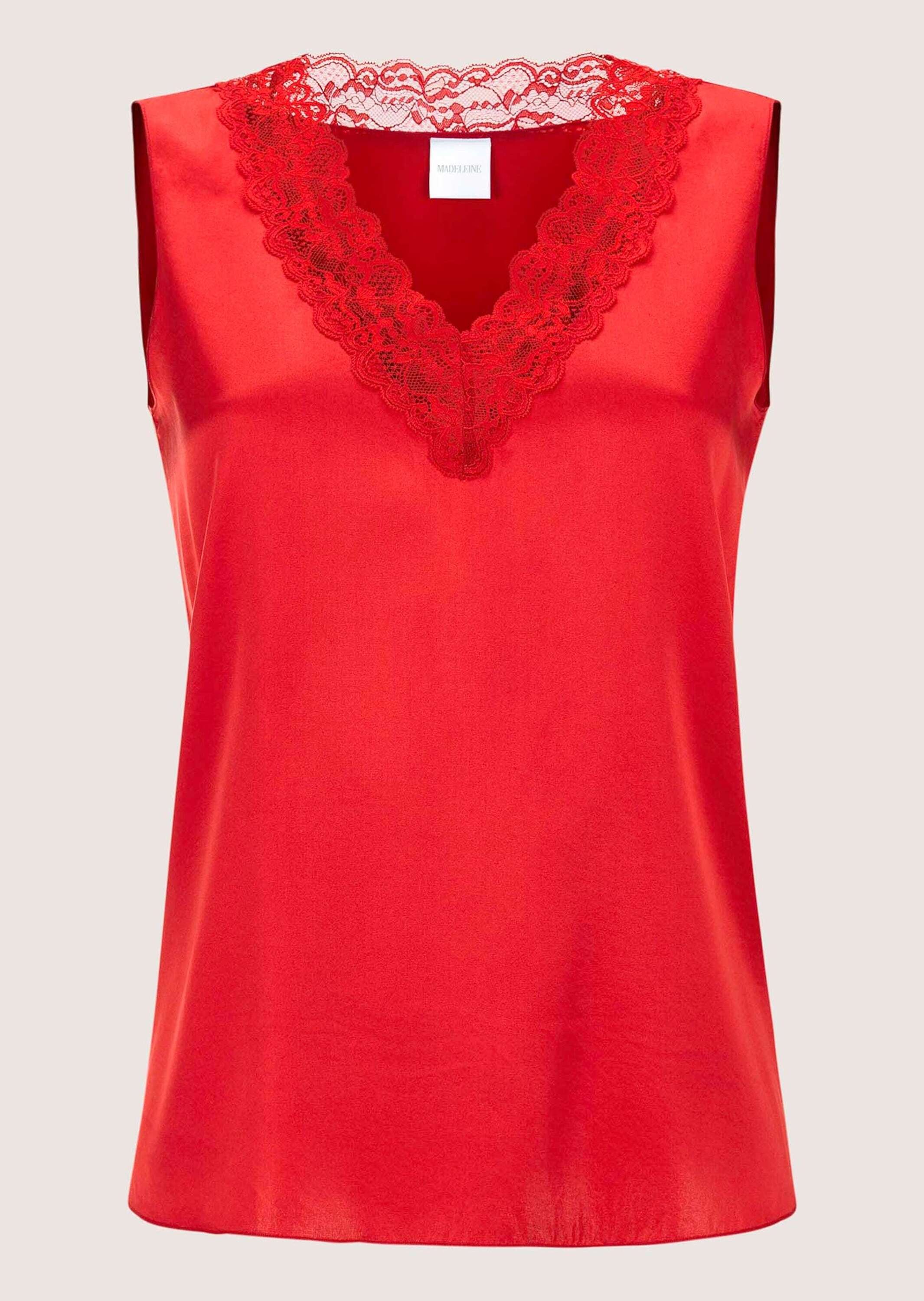 MADELEINE Trägertop "Top Lingerie-Top aus Seidensatin" edle Spitze am Aussc günstig online kaufen