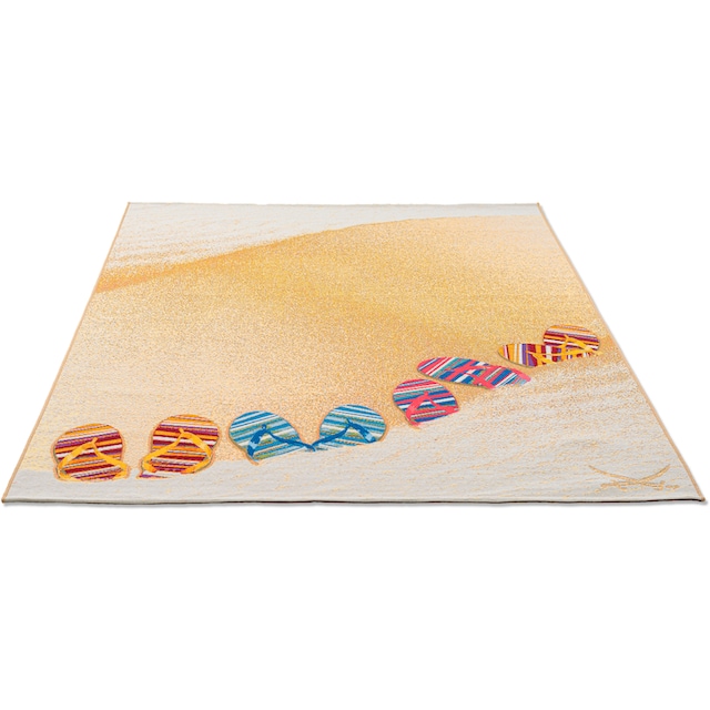 Sansibar Teppich »Rantum Beach SA-017«, rechteckig, Flachgewebe, modernes  Design, Motiv Badelatschen, Outdoor geeignet kaufen | BAUR