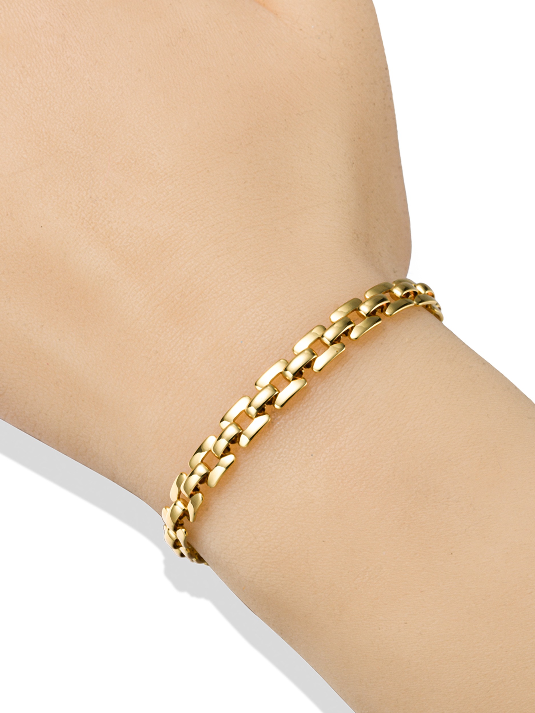 Armband "Schmuck Geschenk Edelstahl Armschmuck Armkette", gelbgoldfarben, ANISTON JEWELRY & WATCHES, Armbänder, Damen, 22cm, Edelstahl, Armband, Made in Germany 2