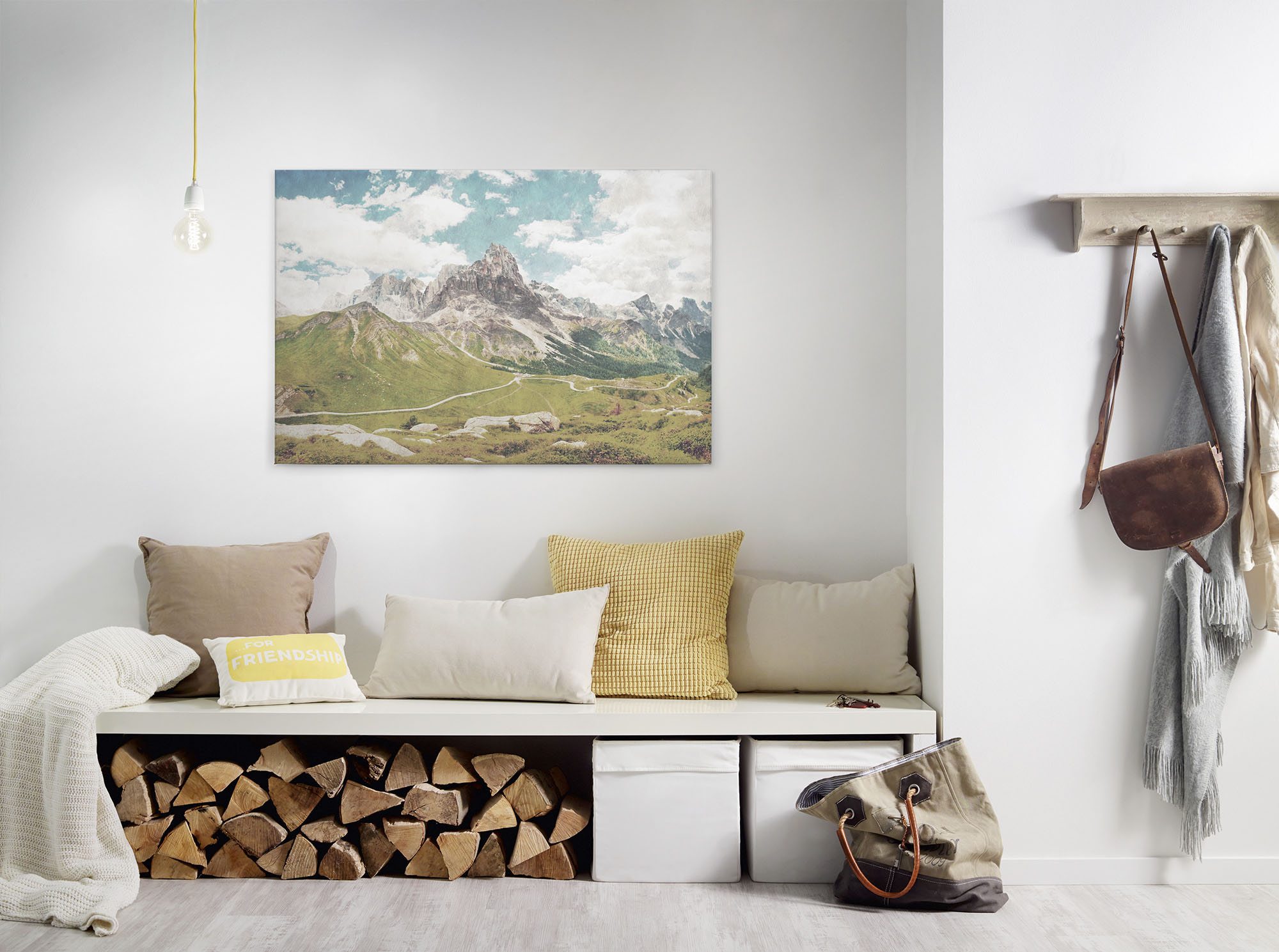 A.S. Création Leinwandbild "dolomiti" Berge Kunst 1 Stk. tlg. Keilrahmen Bild Landschaft Berge Leinwand-Bild Wohnzimmer modern Wand