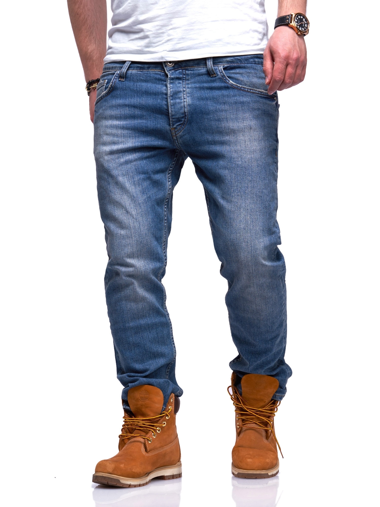 Rello & Reese Straight-Jeans "TINT basic" im lässigen Used-Look