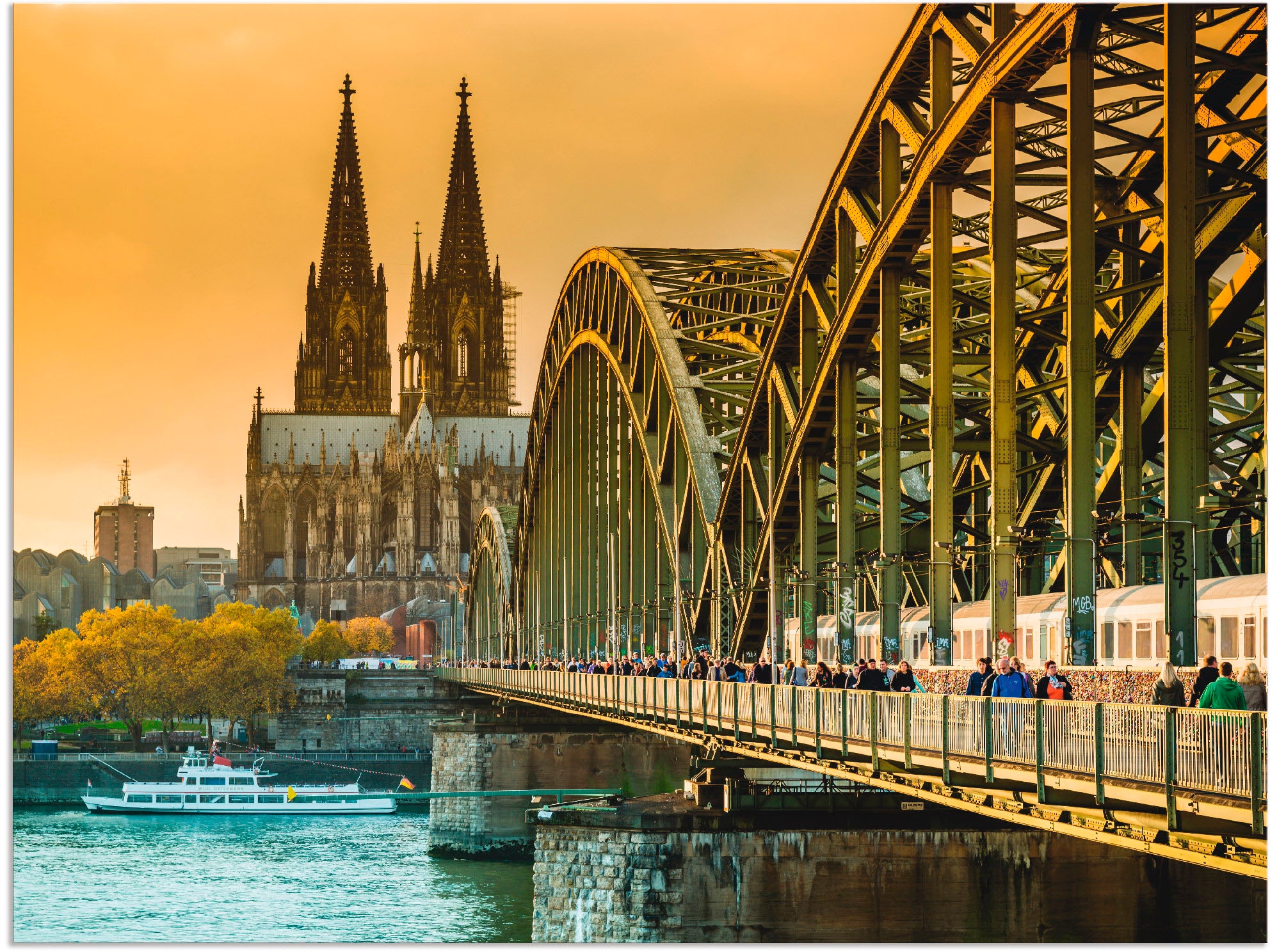 Deutschland, Dom Poster in »Kölner versch. (1 St.), als Wandbild Hohenzollernbrücke«, Größen mit oder Artland bestellen Alubild, Wandaufkleber Leinwandbild, BAUR |