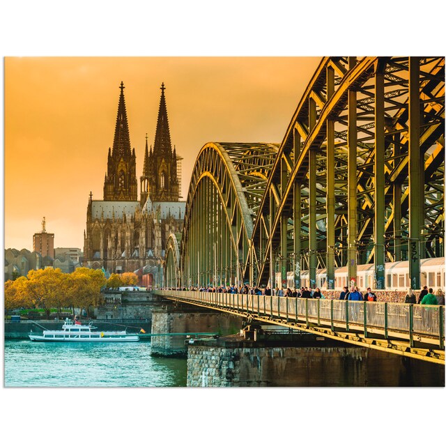 Artland Wandbild »Kölner Dom mit Hohenzollernbrücke«, Deutschland, (1 St.),  als Alubild, Leinwandbild, Wandaufkleber oder Poster in versch. Größen  bestellen | BAUR