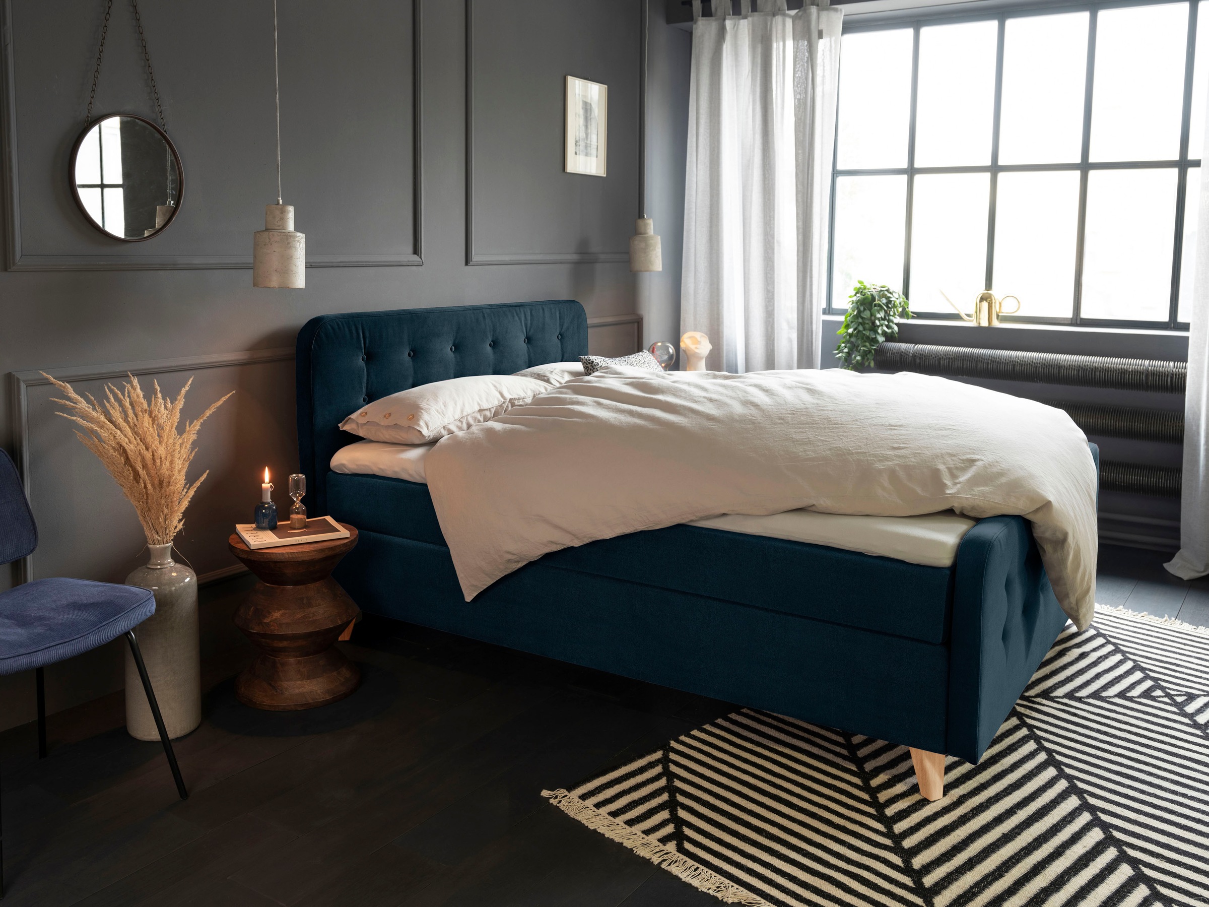 TOM TAILOR HOME Boxspringbett "NORDIC BOX" mit Knopfheftung im Kopfteil und günstig online kaufen