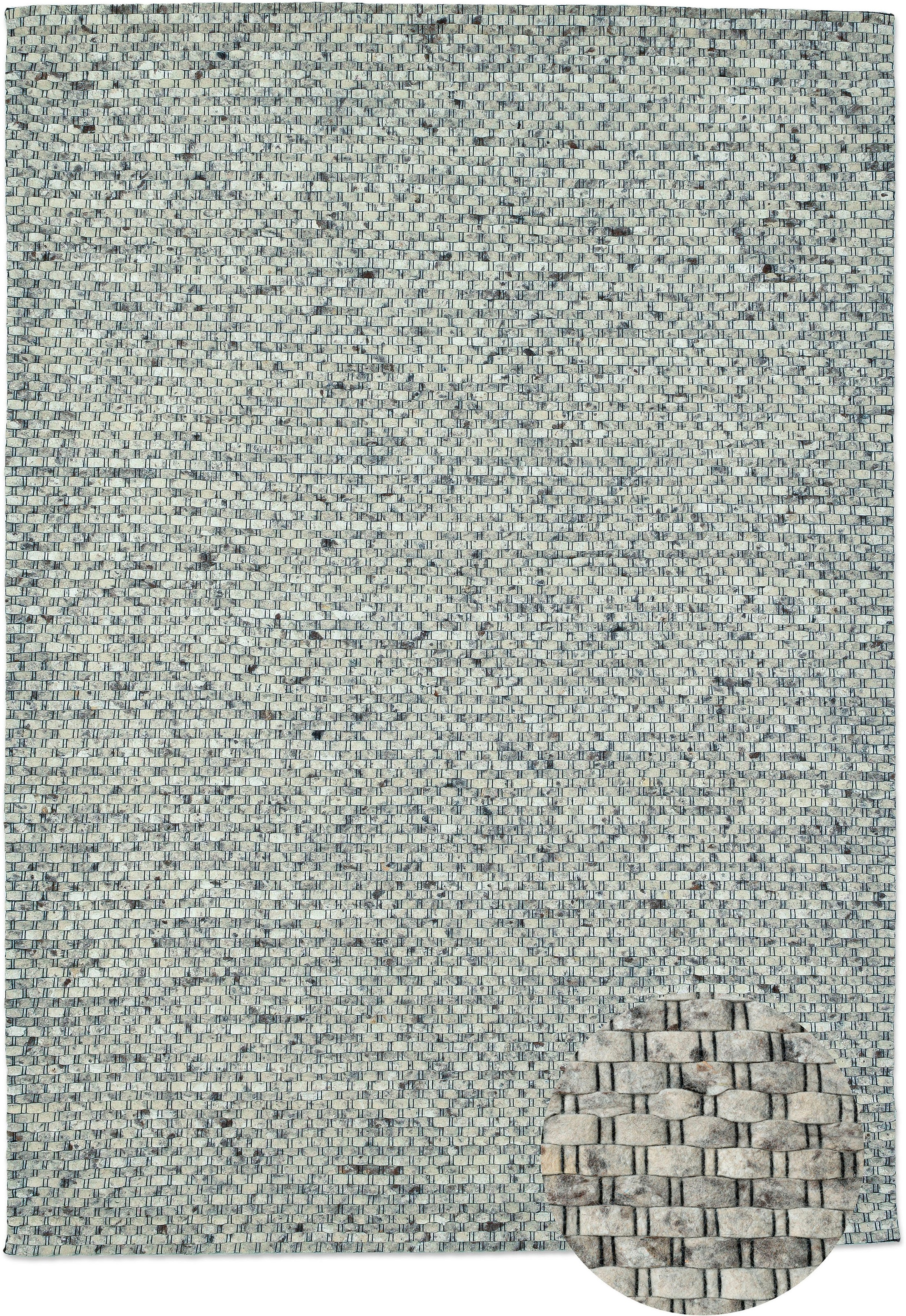 Wollteppich THEKO "Tauern" Gr. 4, grau, B:170cm H:10mm L:240cm, Wolle, Teppiche, Handweb Teppich, reine Wolle, handgewebt 2