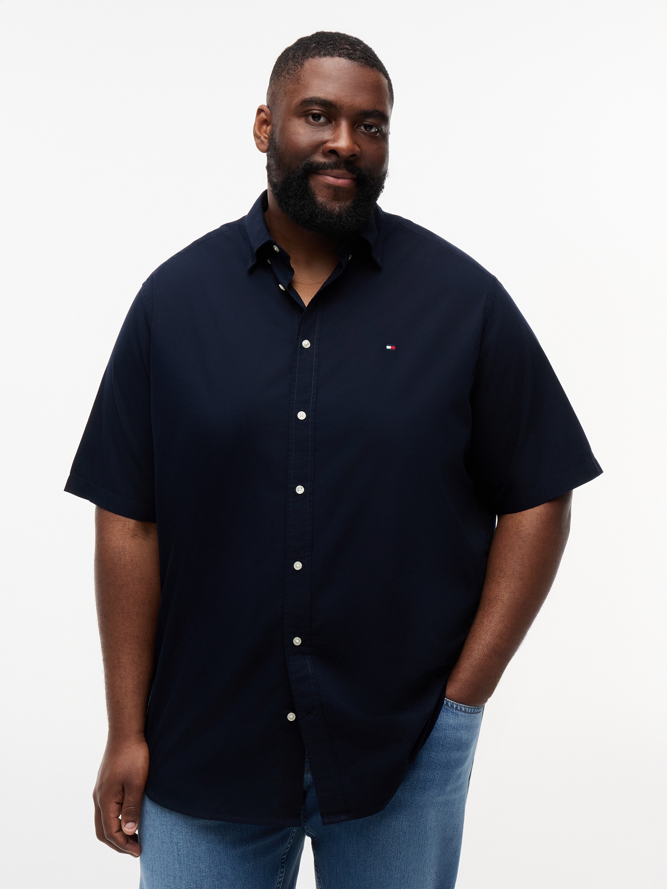 Tommy Hilfiger Big & Tall Kurzarmhemd "BT-FLEX POPLIN SOLID" Große Größen günstig online kaufen