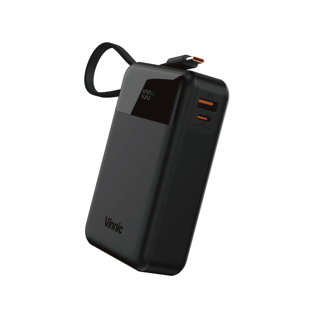 Vinnic Powerbank »DAMAVAND 2 20.000 mAh 65W«, Vinnic DAMAVAND 2 65W 20.000mAh Powerbank USB-C, Black, 20000 mAh