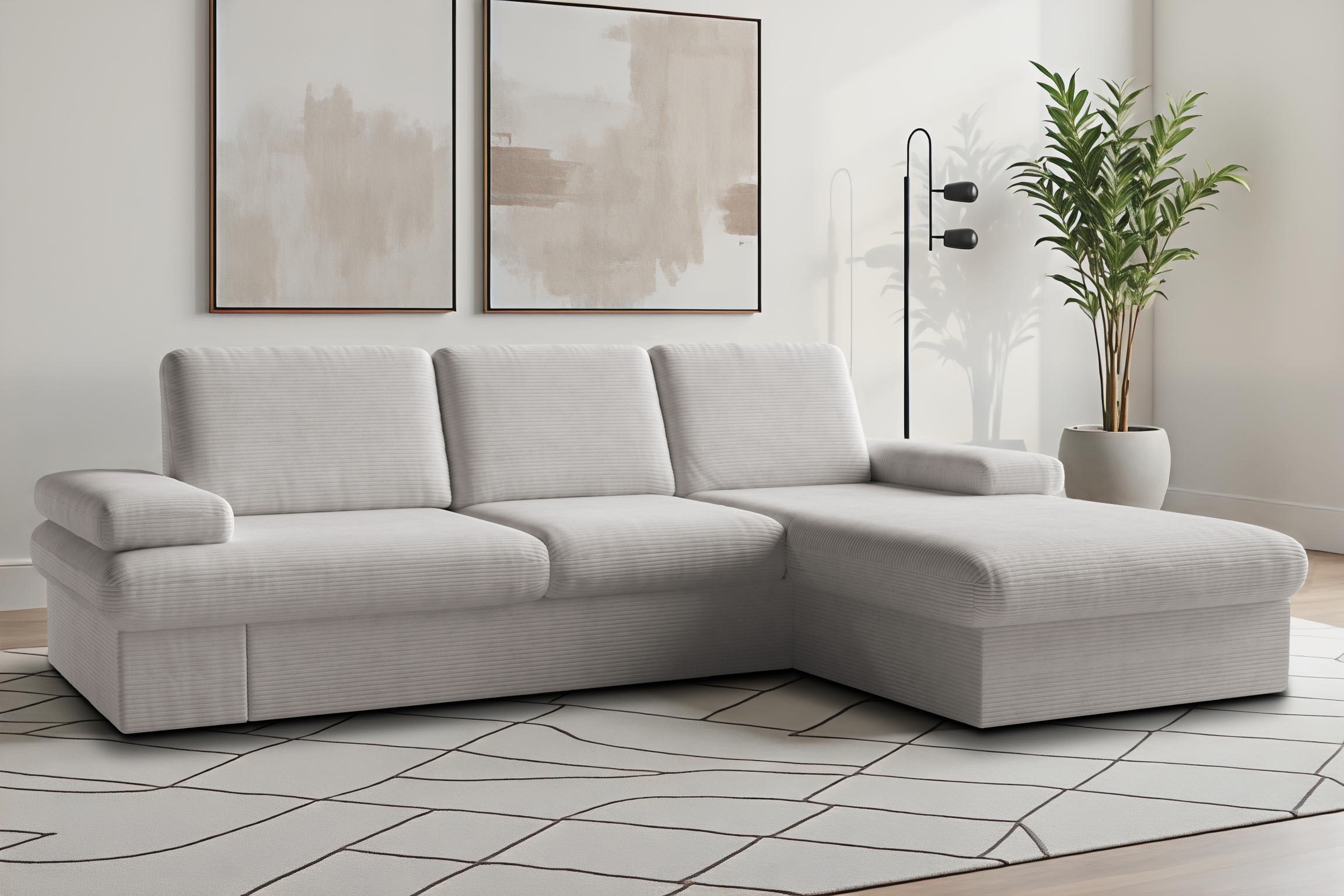 sit&more Ecksofa "Moreno L-Form, B: 247 cm" mit Armteilverstellung, optional Schlaffunktion