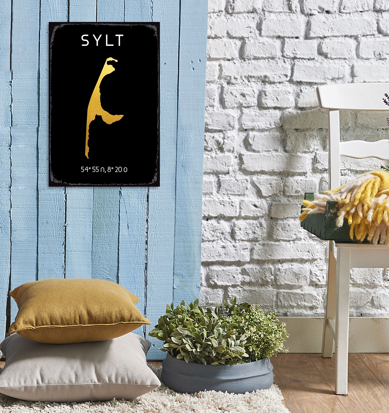 queence Metallbild "Insel", Strand-Schriftzug-Sprüche-Sprüche & Texte-Meer, günstig online kaufen