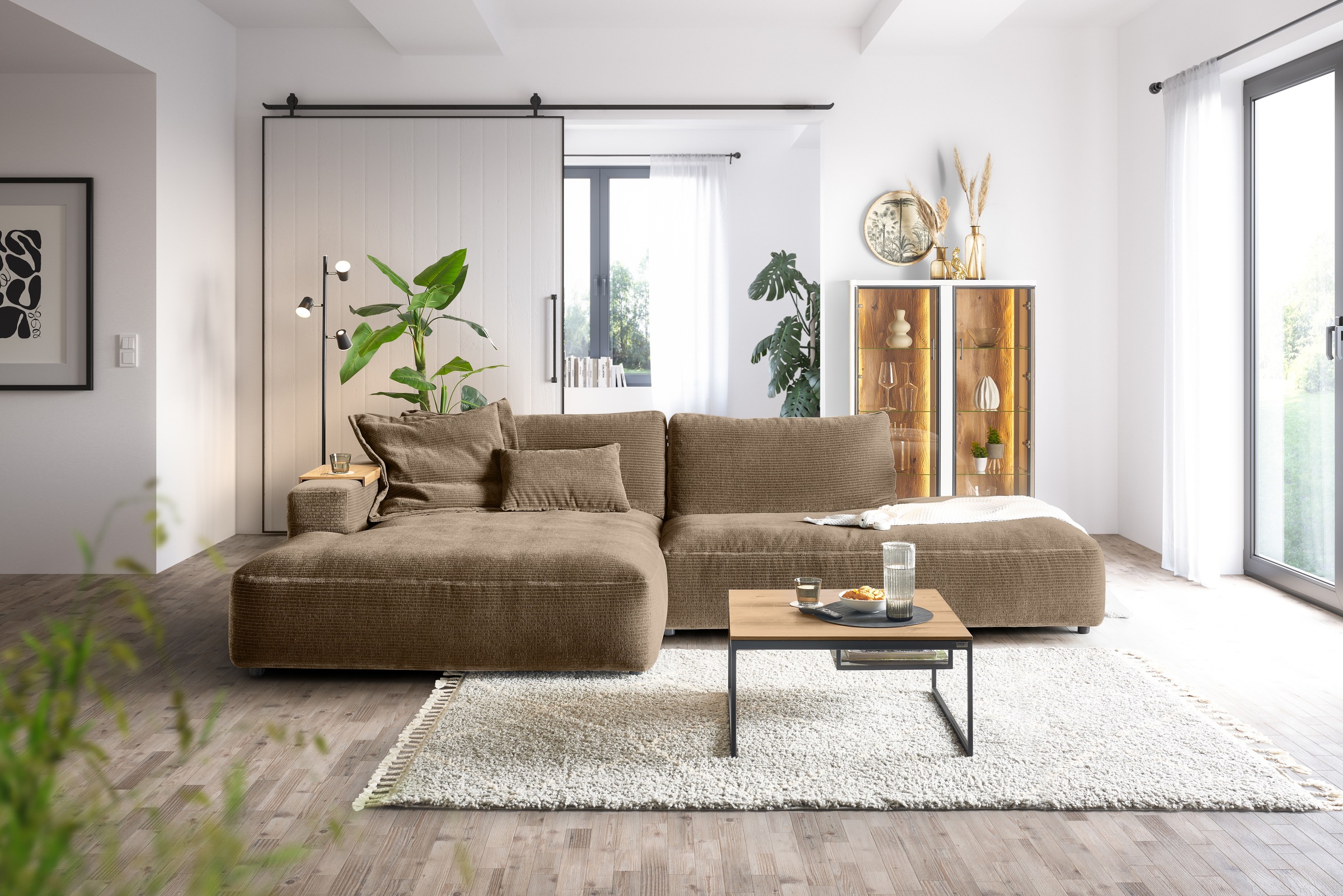 Musterring Ecksofa "Lucia modern und bequem, Breite 330cm, L-Form" verschiedene Farben, großer Longchair mit Armlehne, B330 x T190 cm