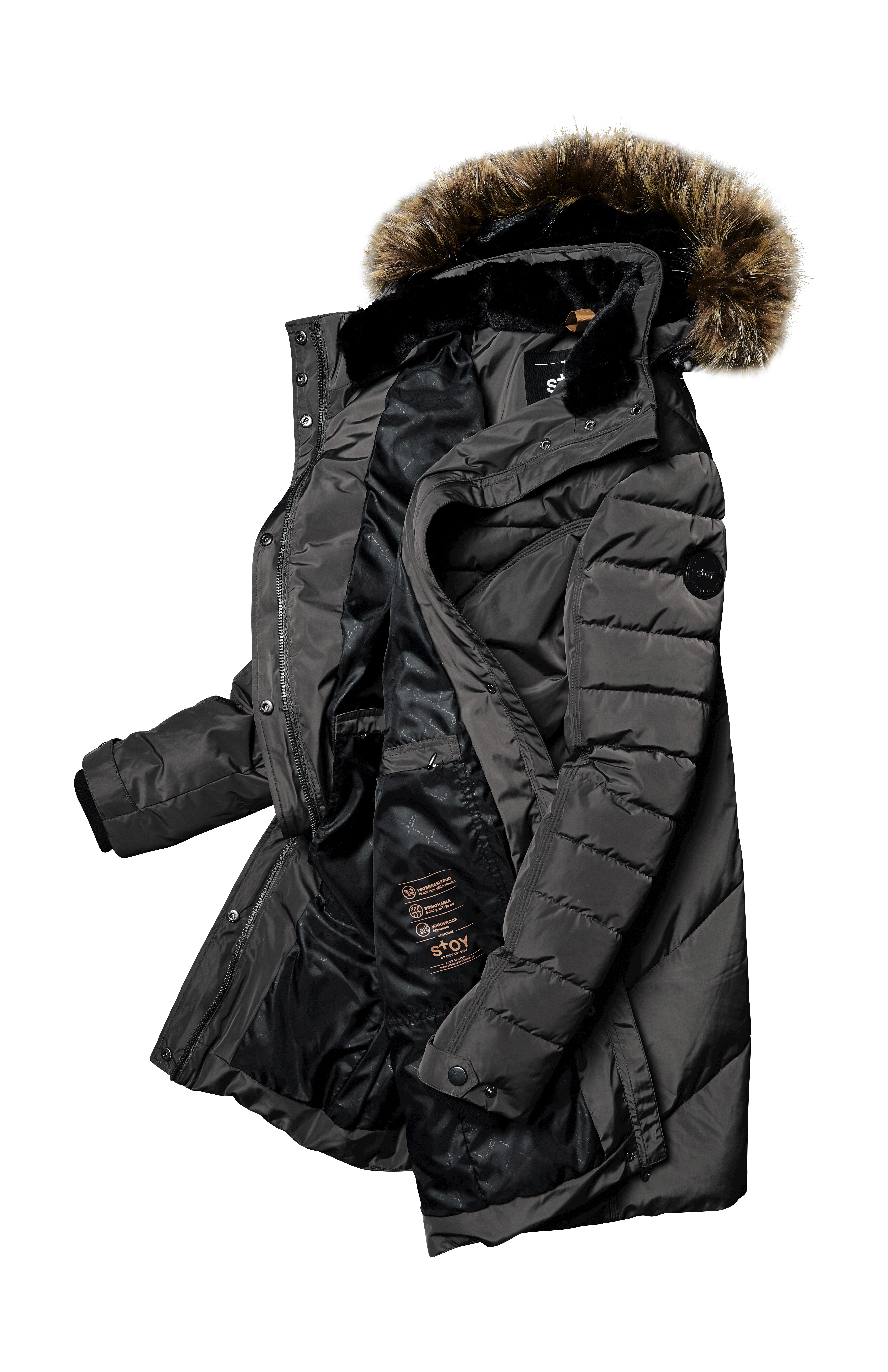 Thumbnail - STOY Steppmantel "WMN Quilted PRK D", STOY Parka: abnehmbare Kapuze, warm, atmungsaktiv, wasserabweisend