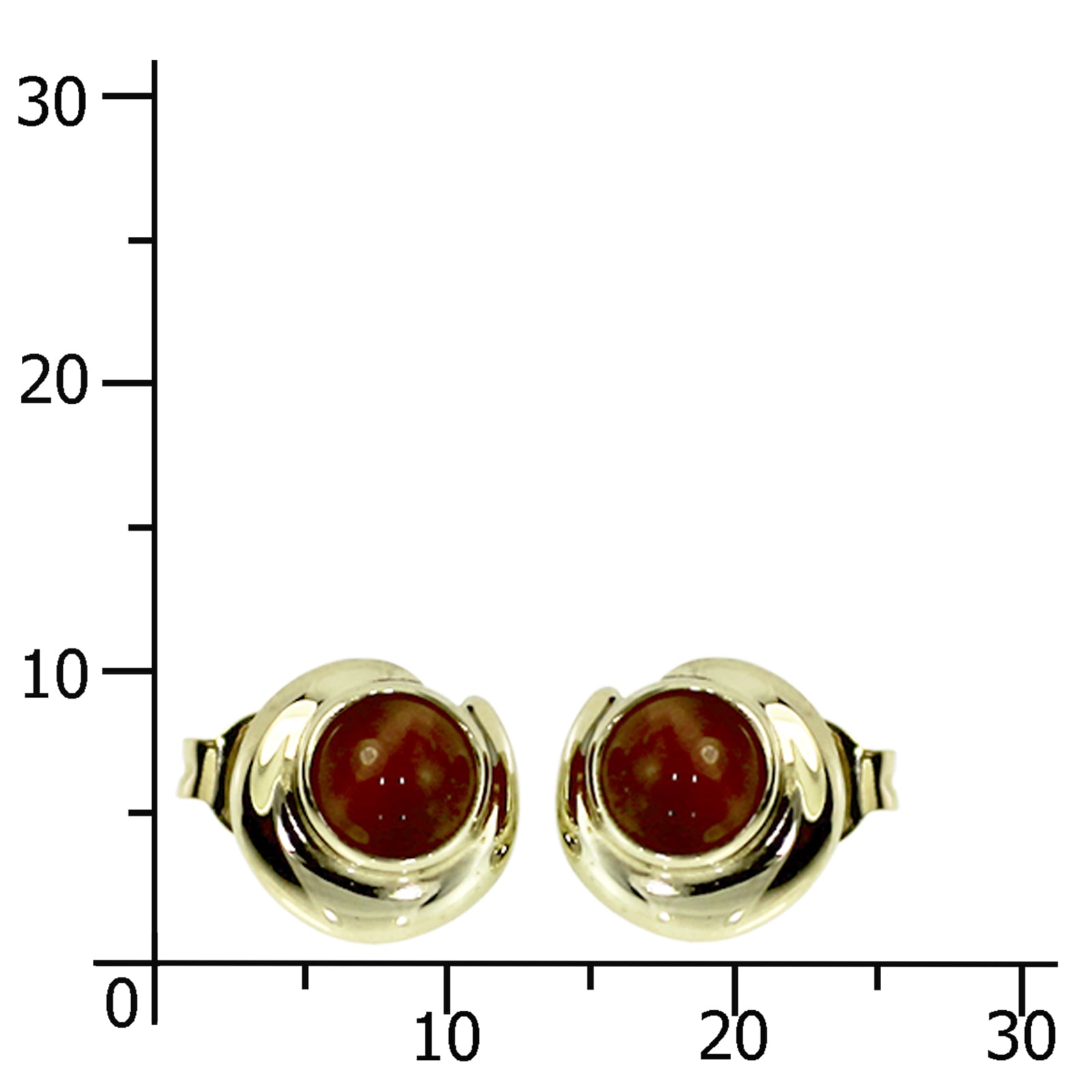 OSTSEE-SCHMUCK Paar Ohrstecker »- Udine - Gold 333/000 - Tigerauge«