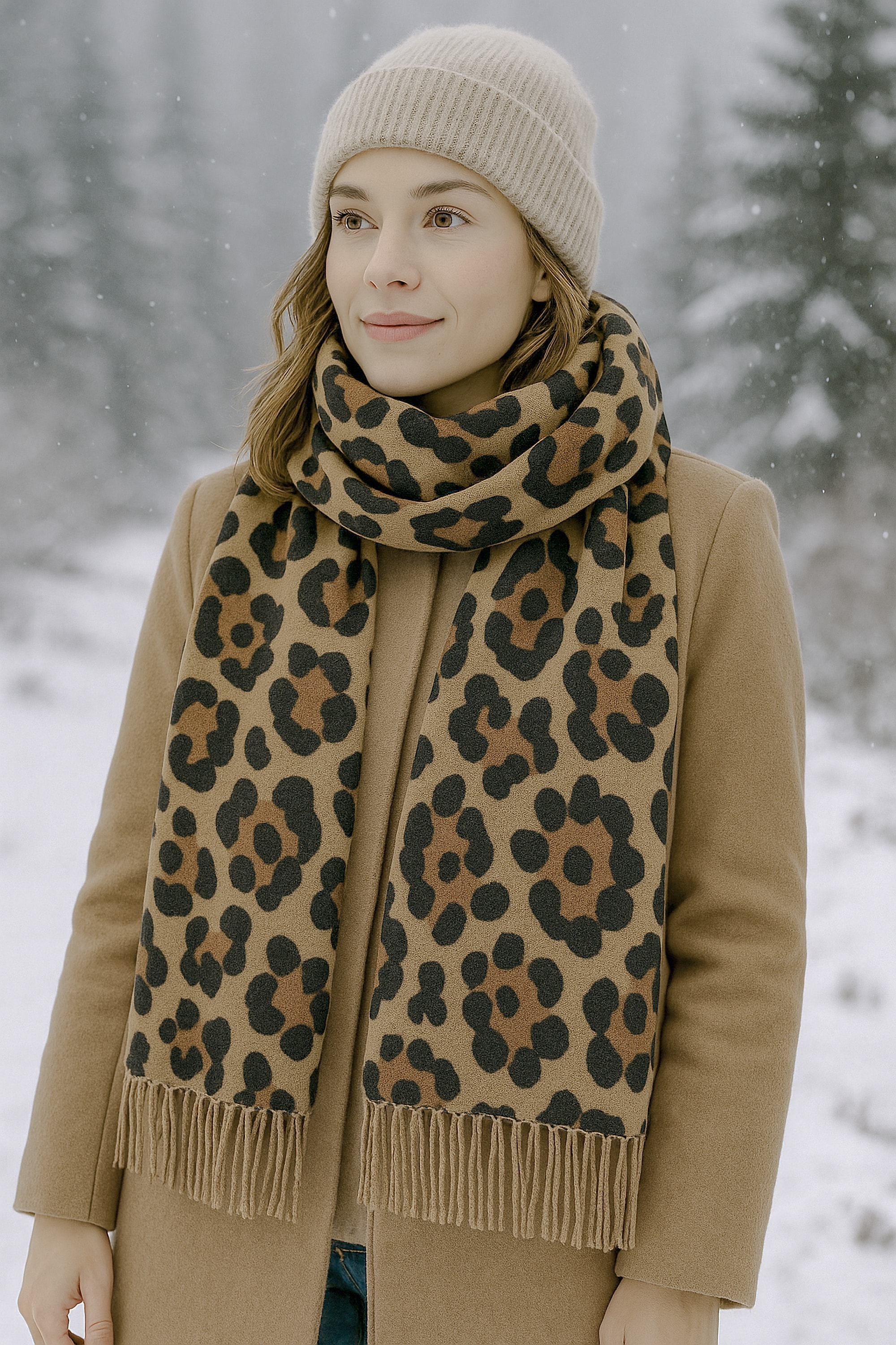 COLLEZIONE ALESSANDRO "Leopard" 1 Stk. aus wärmender, dicker Viskose