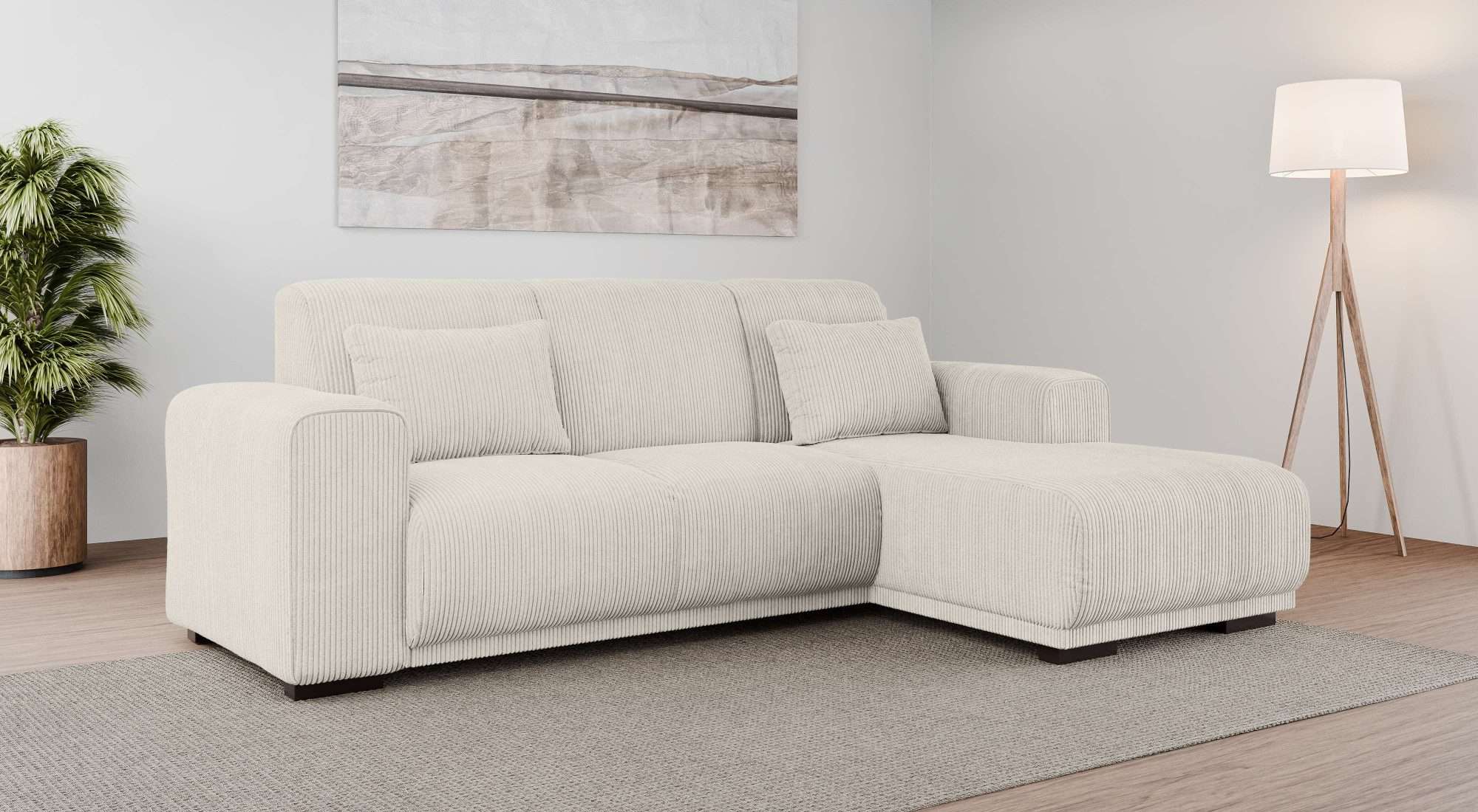 OTTO home Ecksofa "BORNHOLM L-Form, B: 234 cm - OTTO. Verlässliche Qualität." Recamiere links oder rechts bestellbar, Wellenfederung, inkl. 2 Kissen