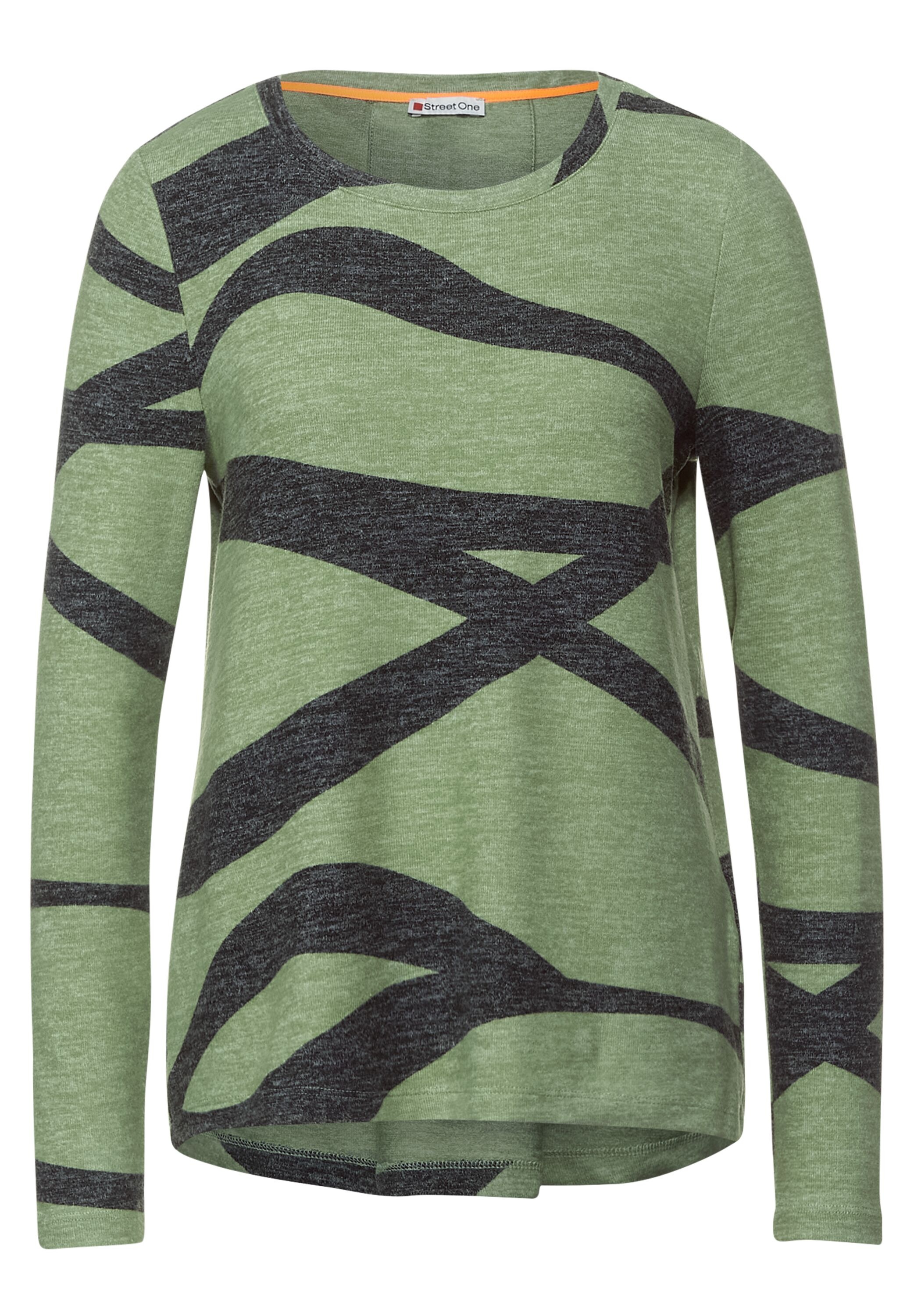 STREET ONE Langarmshirt, in Melange Optik