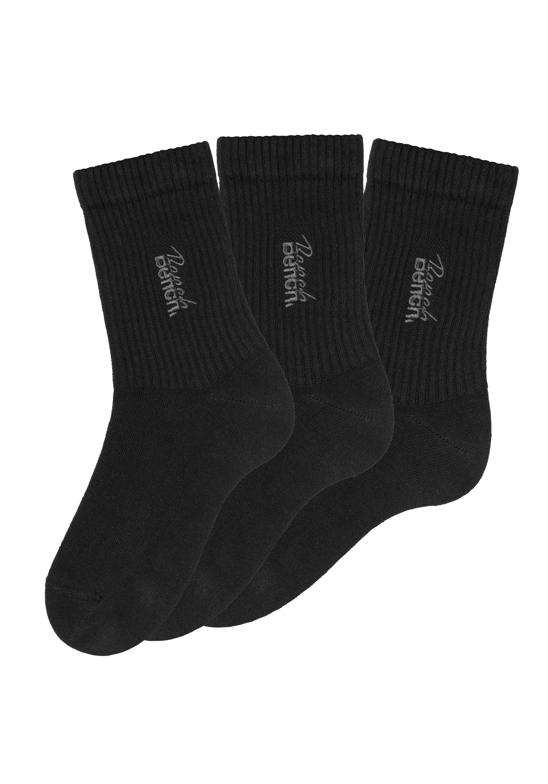 Bench. Basicsocken, (Packung, 3 Paar), mit Bench Stickerei