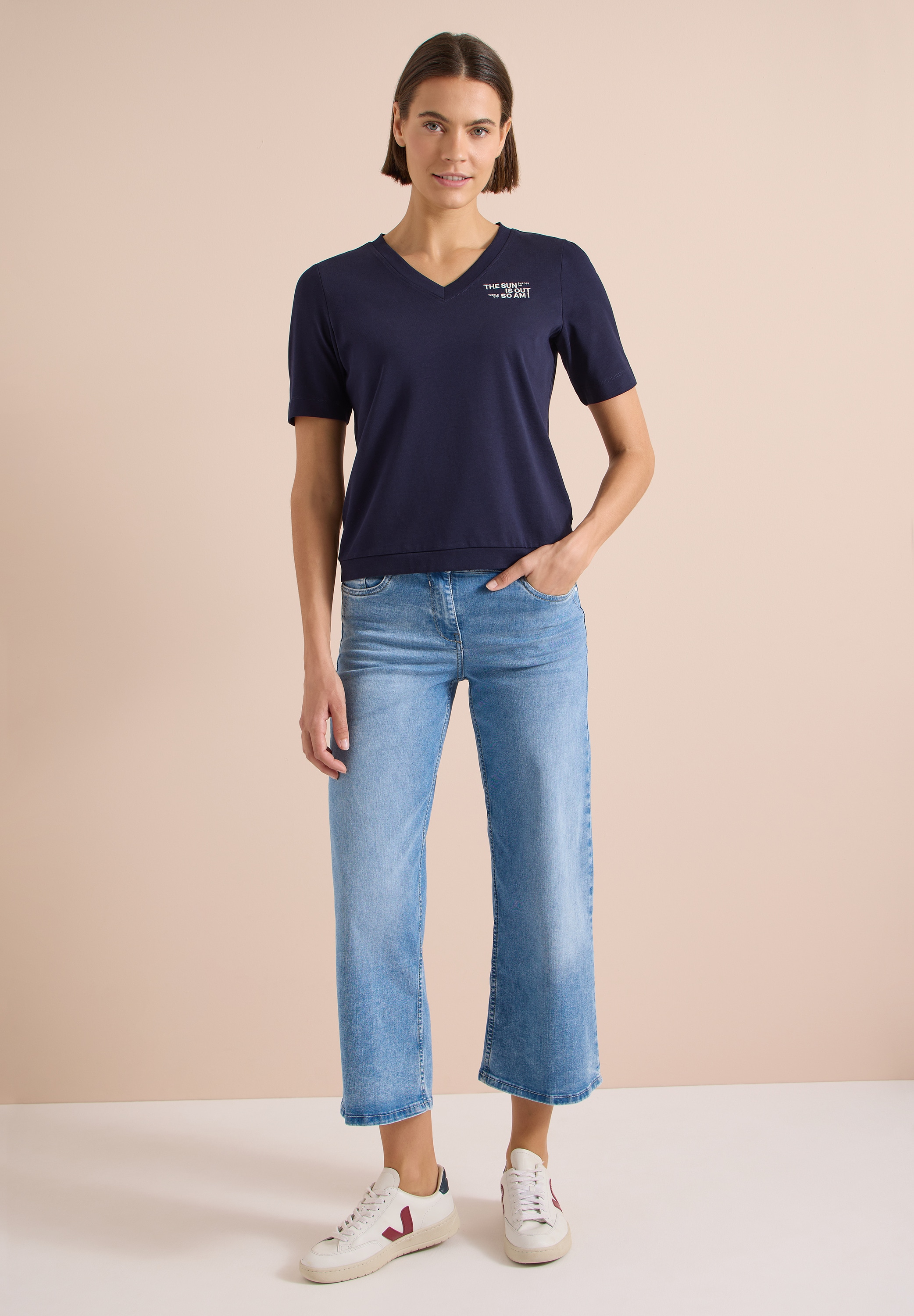 Cecil T-Shirt aus reiner Baumwolle