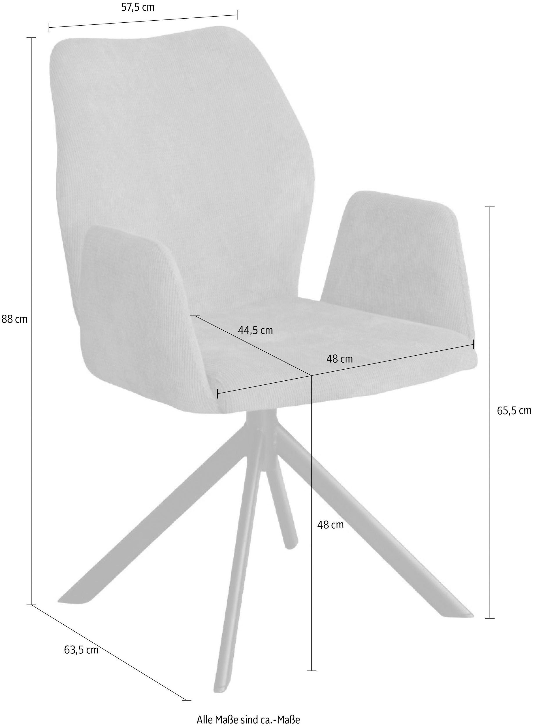 Home affaire Armlehnstuhl »Hacienda«, (Set), 2 St., Cord, moderner Cord Bezug