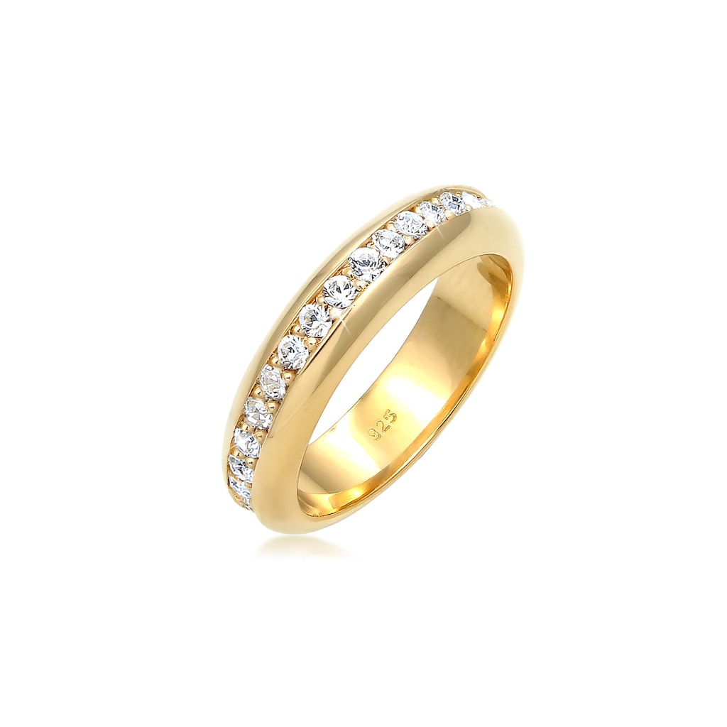 Elli Premium Fingerring »Cocktail Bandring Kristalle 925 Silber«