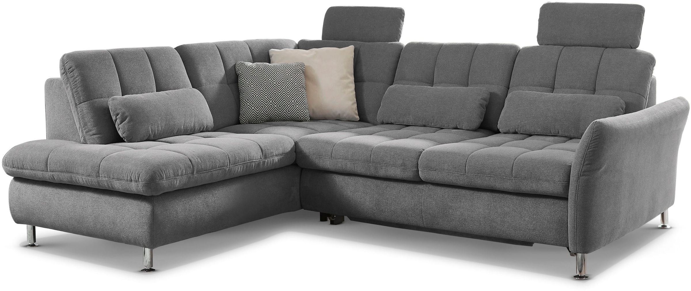 Die PlanBar Ecksofa "MP-IN20016 L-Form mit Kaltschaum-Polsterung" optional Kopfstützen & Schlaffunktion, mit Kaltschaum-Polsterung