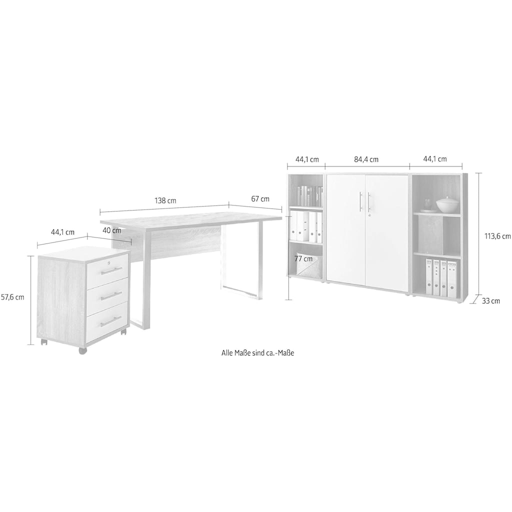 BMG Möbel Büro-Set »Tabor Mini Kombi 2«
