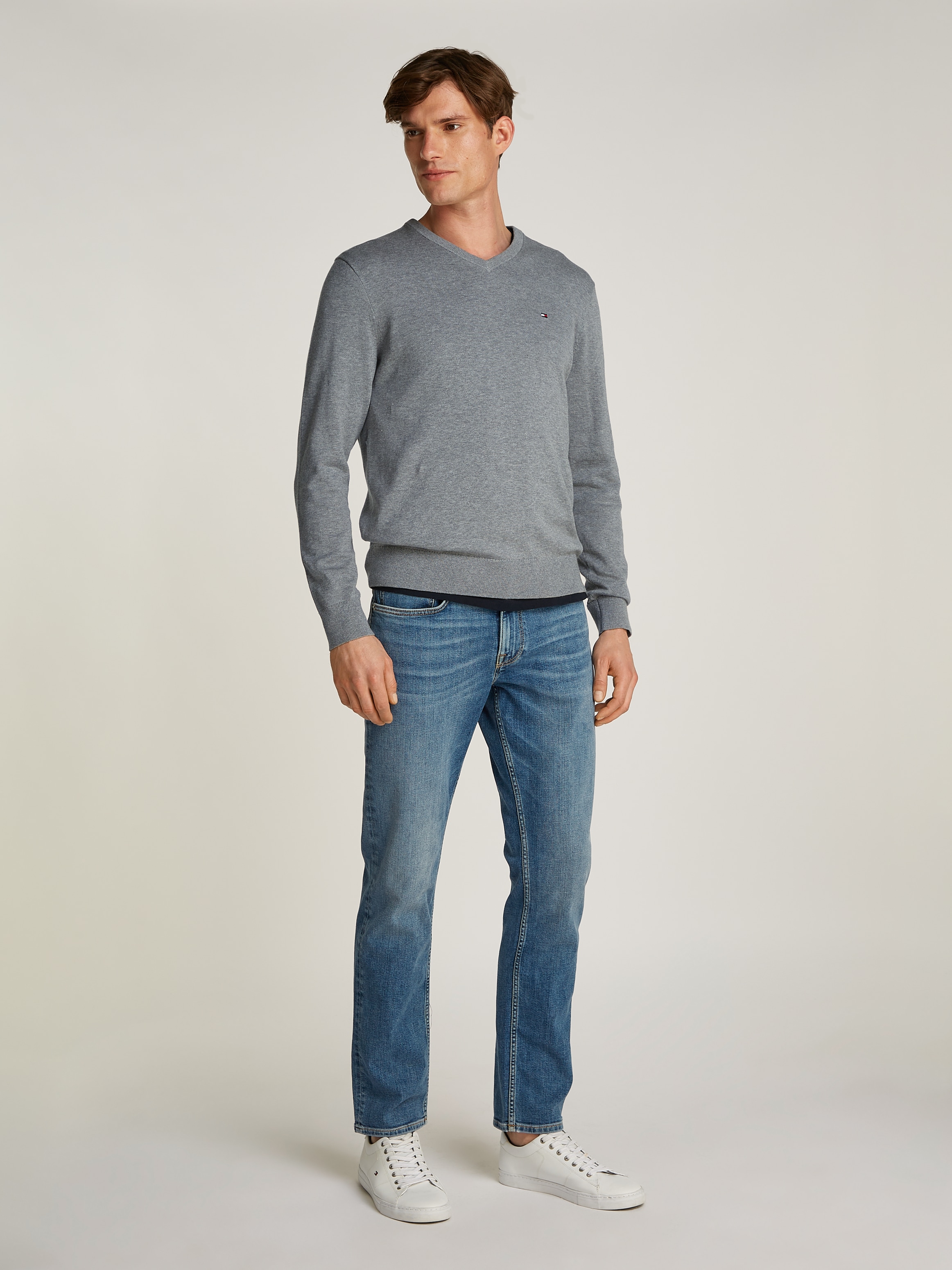 Tommy Hilfiger Strickpullover »ESSENTIAL COTTON V NECK«