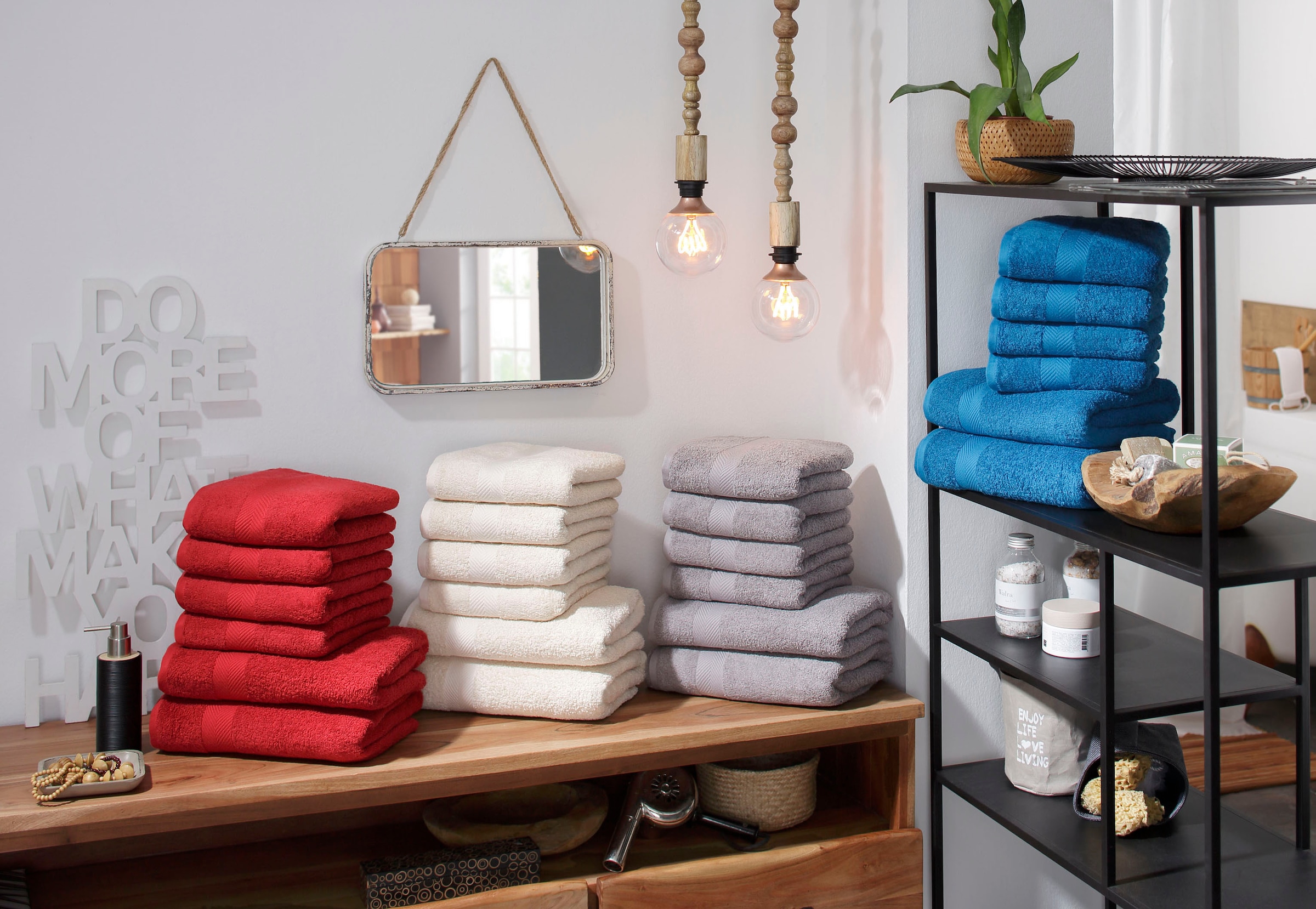 Home affaire Duschtücher »Eva«, (2 St.), Premium-Qualität 550g/m², flauschig, Handtuchset aus 100 % Baumwolle