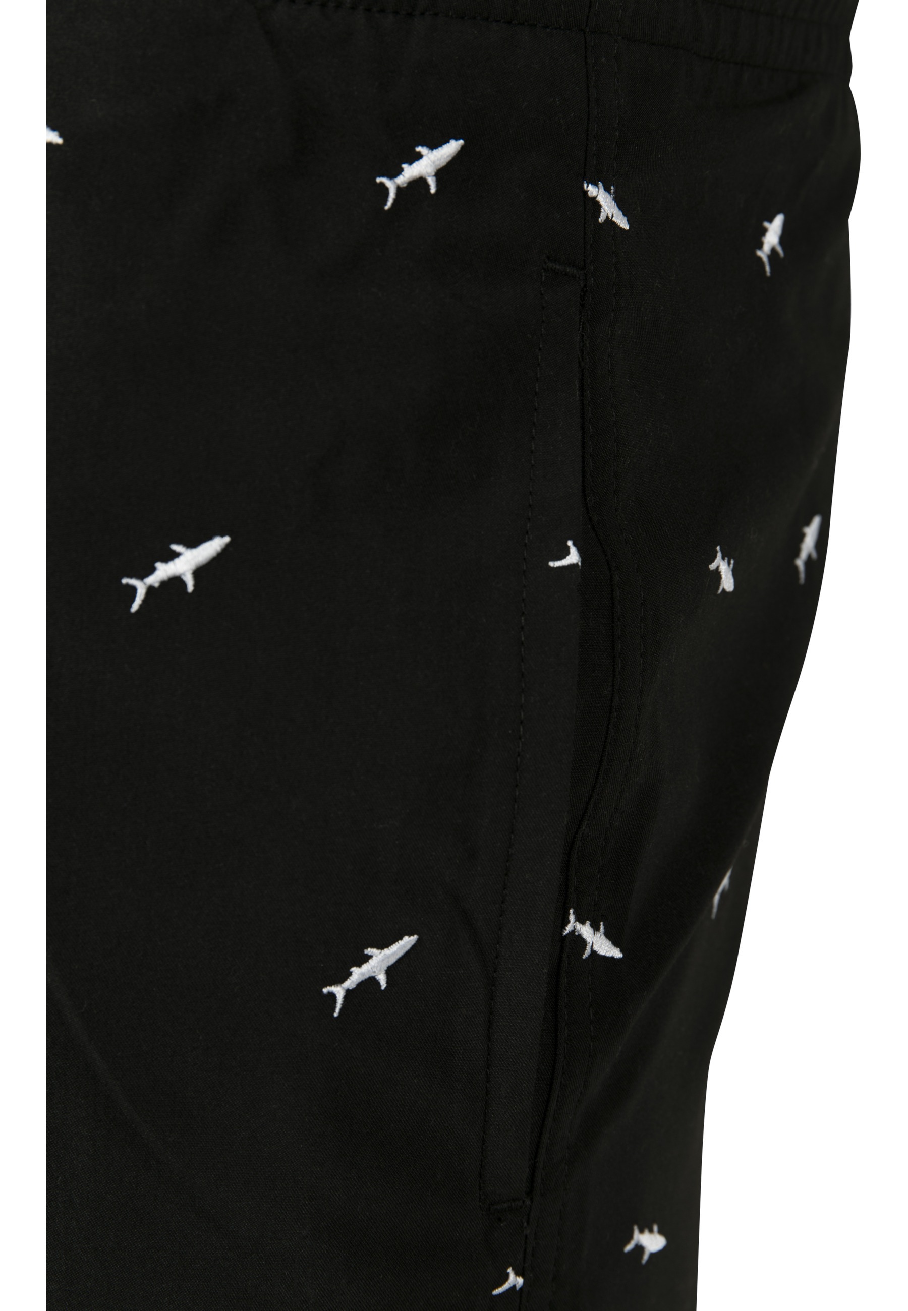 Urban Classics Short De Bain Urban Classic Embroidery White / Black L Homme 3