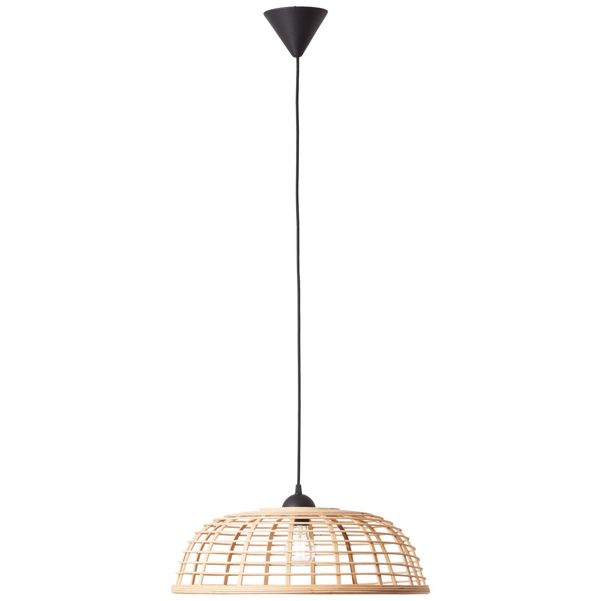 Brilliant Pendelleuchte »Crosstown«, H 130 cm, 48 hell/schwarz 1 kürzbar, BAUR Bambus/Kunststoff, cm, holz E27, | Ø flammig-flammig