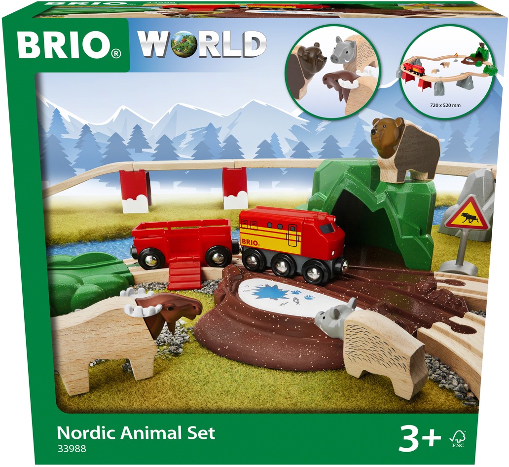 BRIO® Spielzeug-Eisenbahn »Nordische Waldtiere«, (Set), FSC® - schützt Wald - weltweit