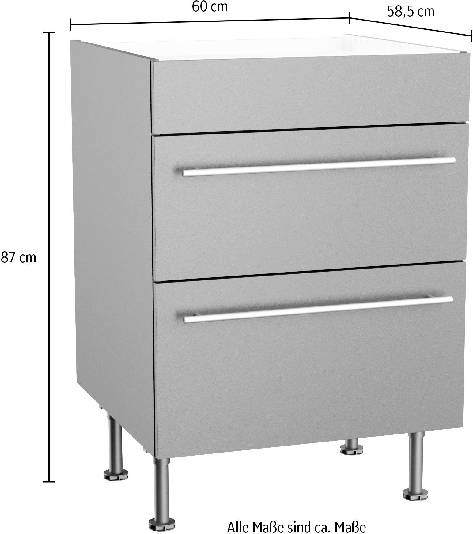 OPTIFIT Kochfeldumbauschrank »Bern2«, Breite 60 cm, Kochfeldumbauschrank, 2 Auszügen, 1 feste Blende