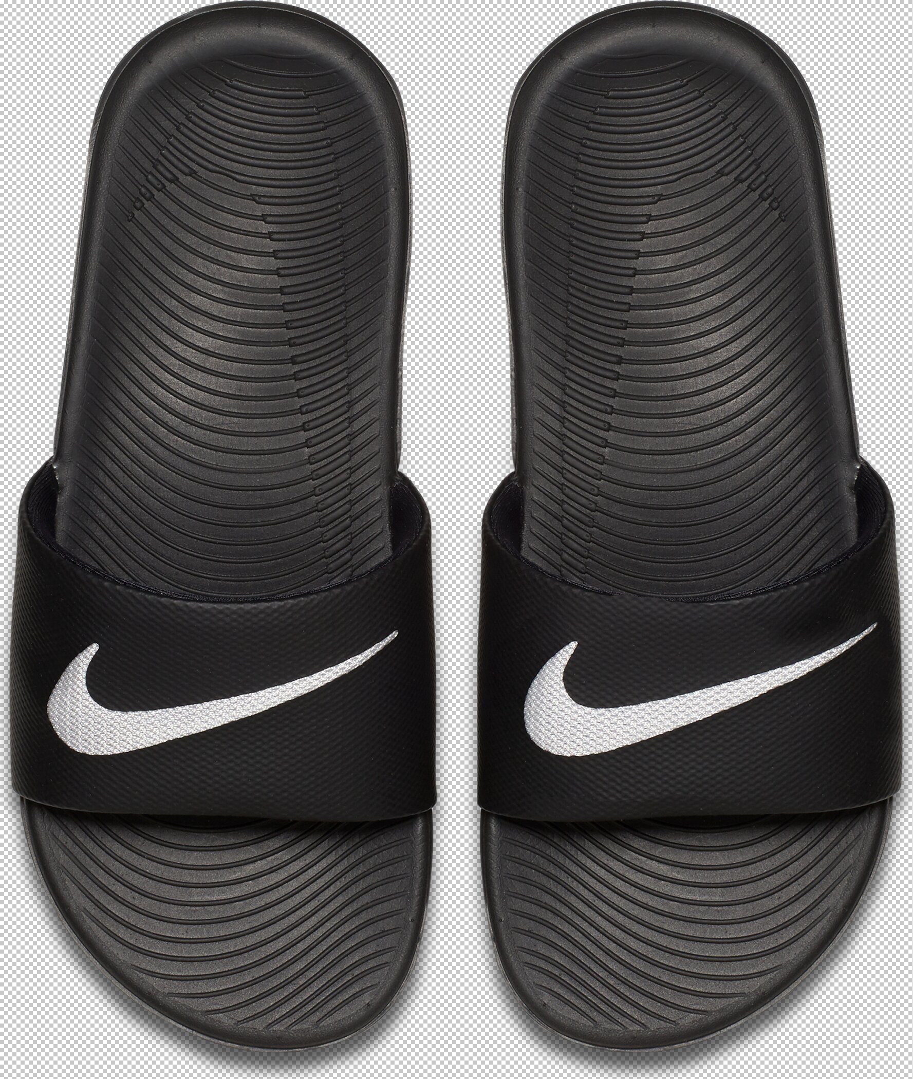 Badesandale NIKE SPORTSWEAR "Kawa (GS)", Mädchen, Gr. 35, schwarz-weiß (schwarz, weiß), Synthetik, unifarben, Schuhe Badelatschen Pantolette, Badelatschen für Kinder & Jugendliche 3