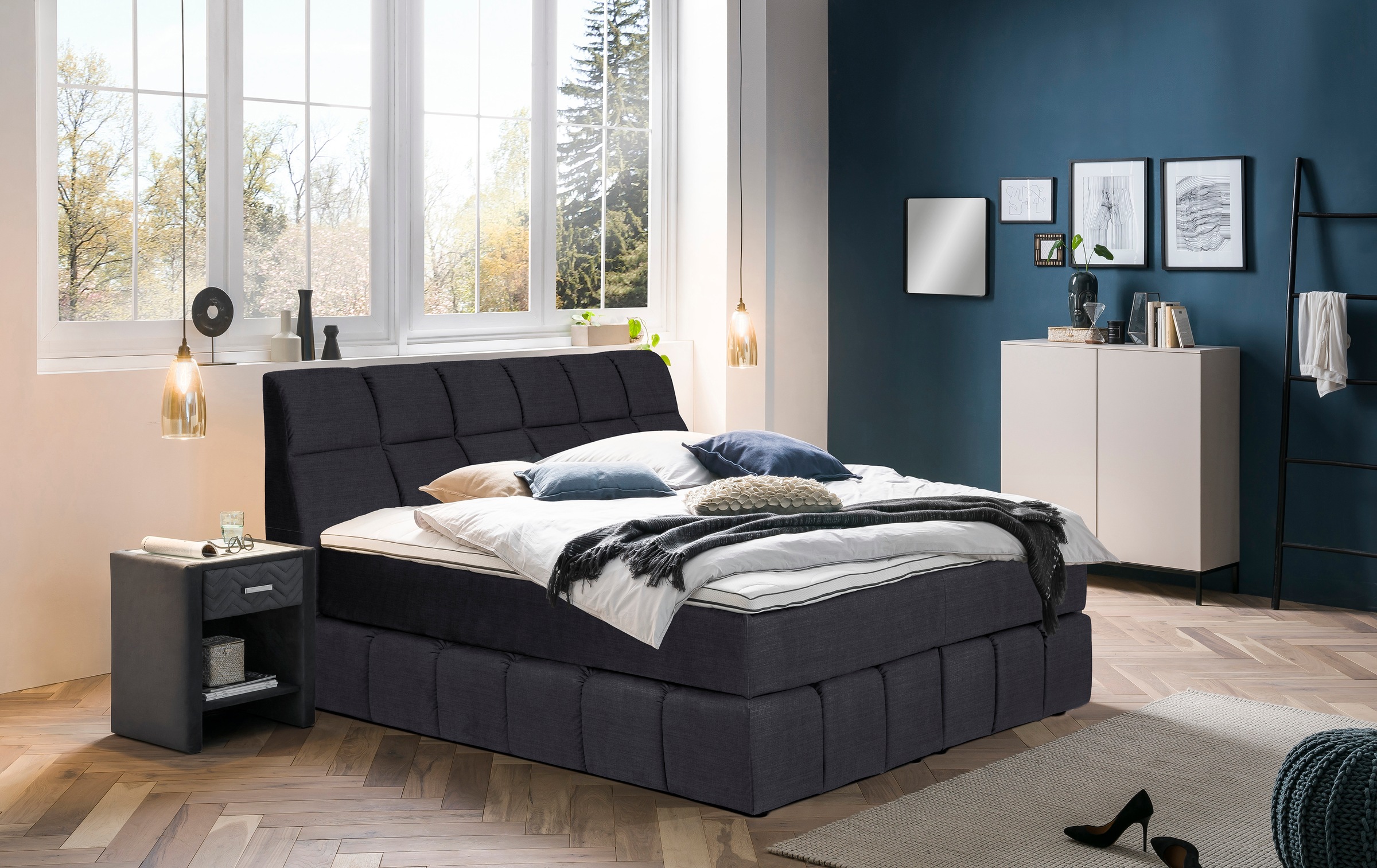 Places of Style Boxspringbett »Paxton«, Neue Toppervarianten!