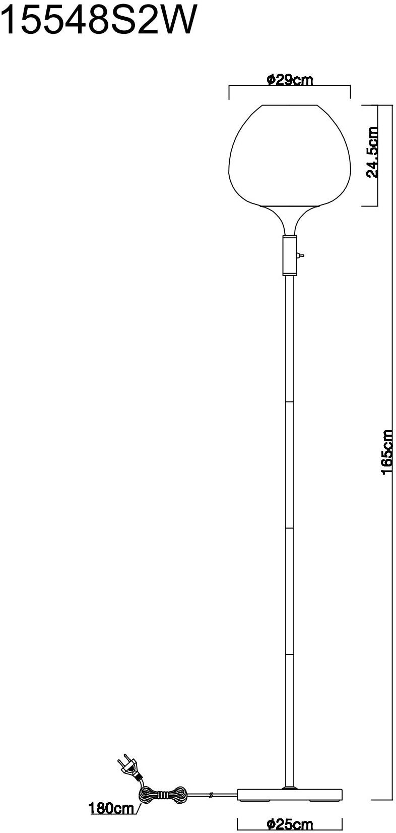 GLOBO LIGHTING Stehlampe »MAXY«, Leuchtmittel E27 | ohne Leuchtmittel, Stehleuchte/Glas opal/Glas Dekorillen/weiß/Wohnzimmer/Schlafzimmer