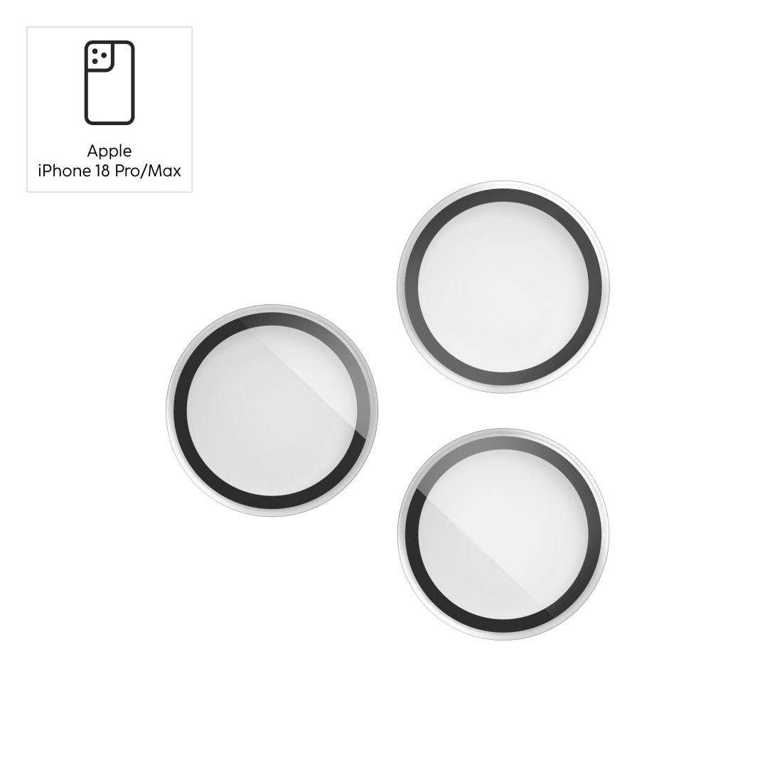 Hama Kameraschutzglas »Kameraschutz Einzellinsen aus Glas für Apple iPhone 18 Pro 18 Pro Max« 9H-Härte, Antireflexionsbeschichtung, Einzellinsen, case-friendly