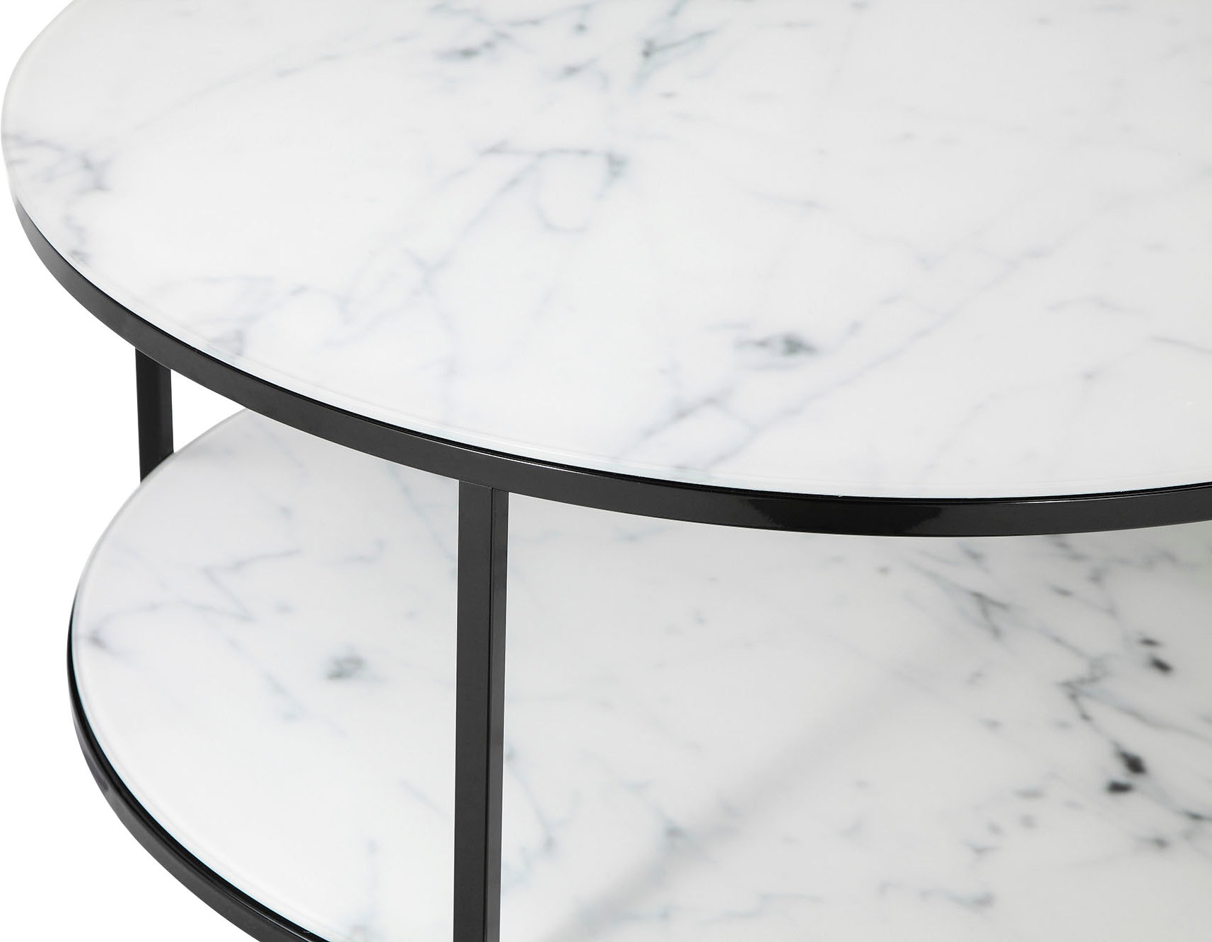 Couchtisch SALESFEVER "Caorle Coffeetable im minimalistischen Stil", schwarz-weiß (weiß, schwarz, schwarz, weiß), B:80cm H:45cm T:80cm, Tische, Couchtisch, Eleganz trifft Stil: Tischplatten in Marmoroptik 3