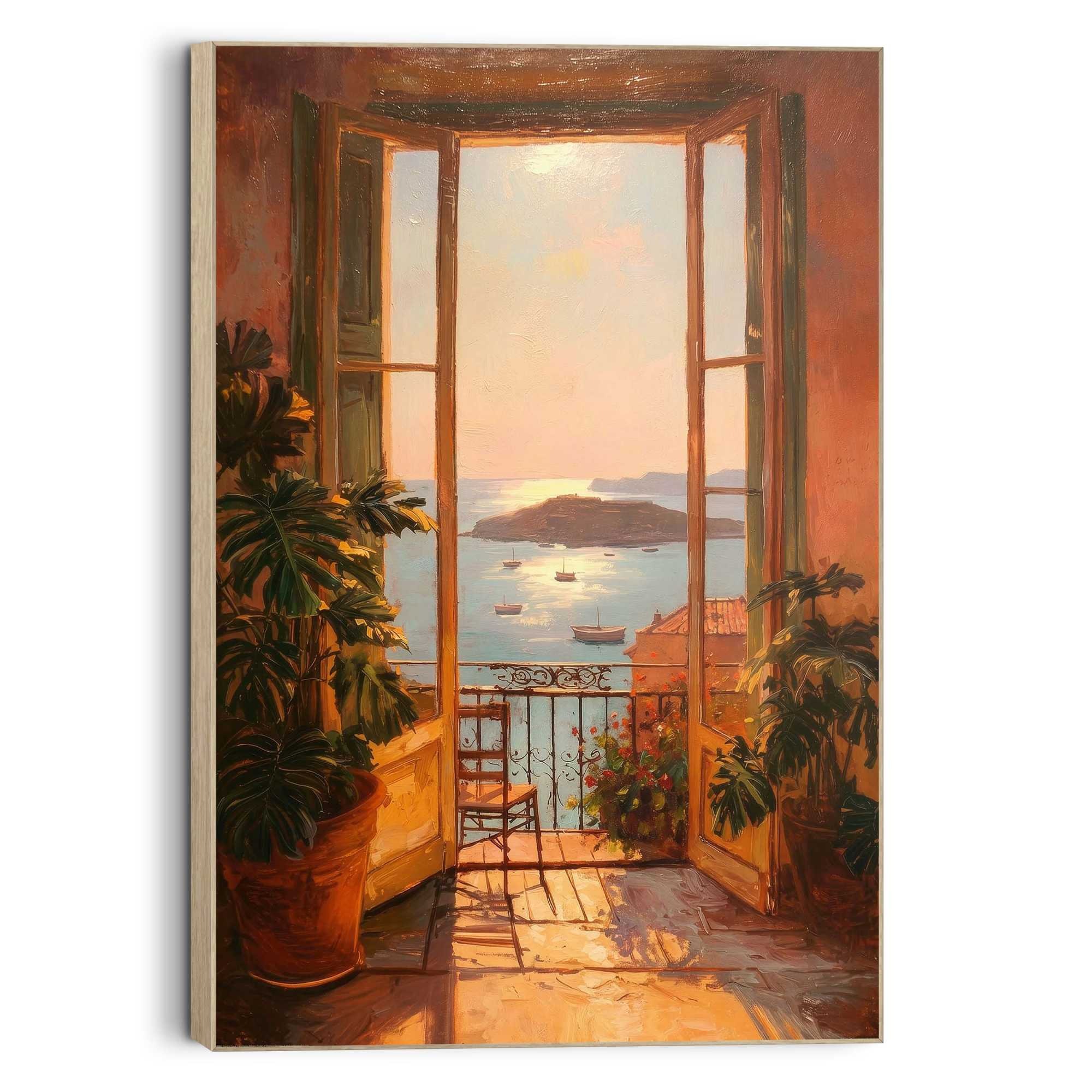 Reinders! Wandbild »Meerblick« Städte 1 Stk. tlg. Wohnzimmer - Braun - MDF - Städte und Länder - 90x60 cm
