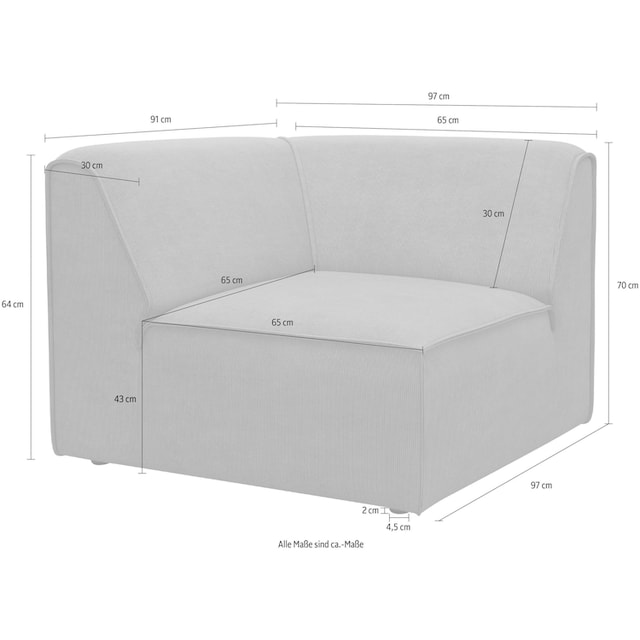 RAUM.ID Sofa-Eckelement »Merid«, (1 St.), als Modul oder separat verwendbar,  für individuelle Zusammenstellung | BAUR